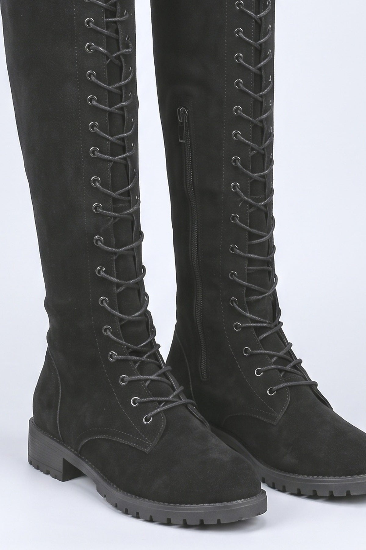 Lace Over the Knee Boots, fabric detail