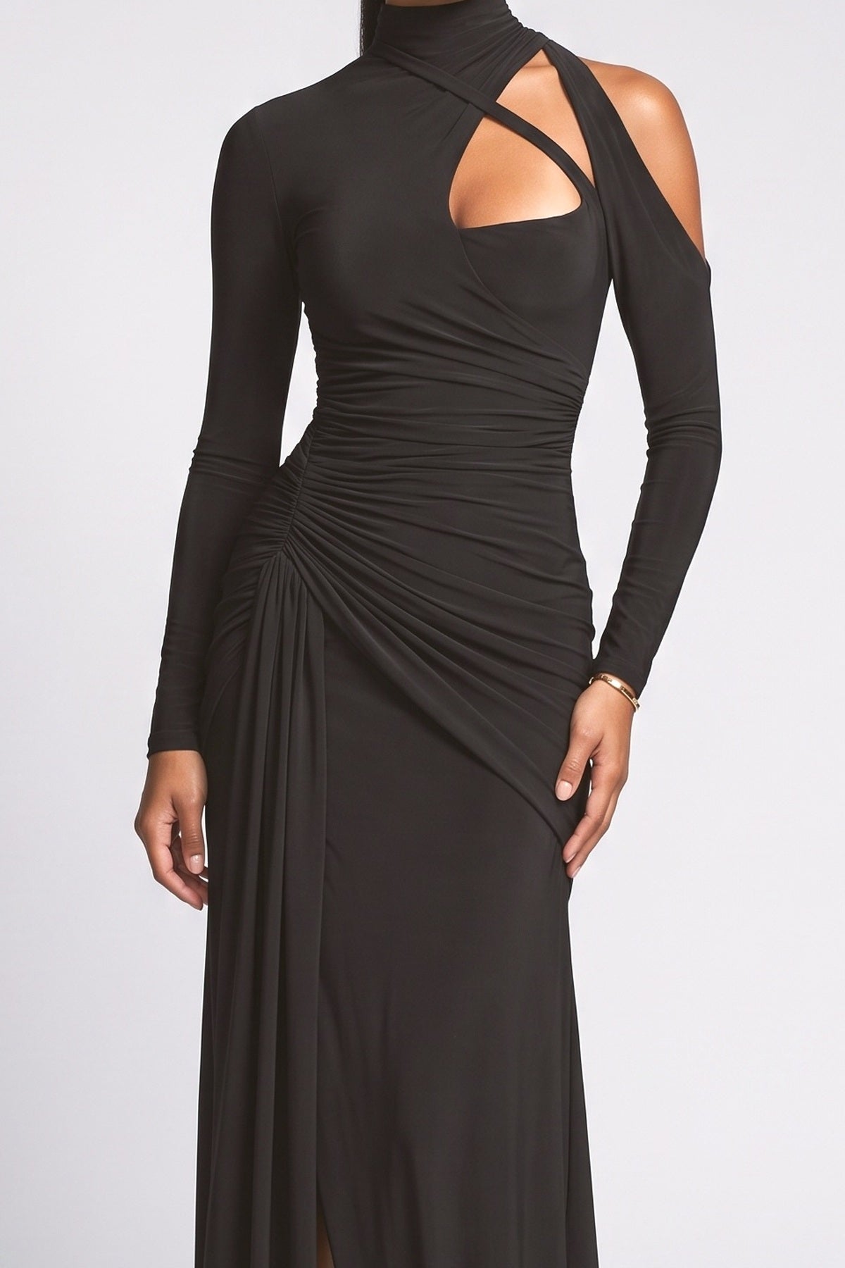 Silky Pleated Maxi Dress, fabric detail