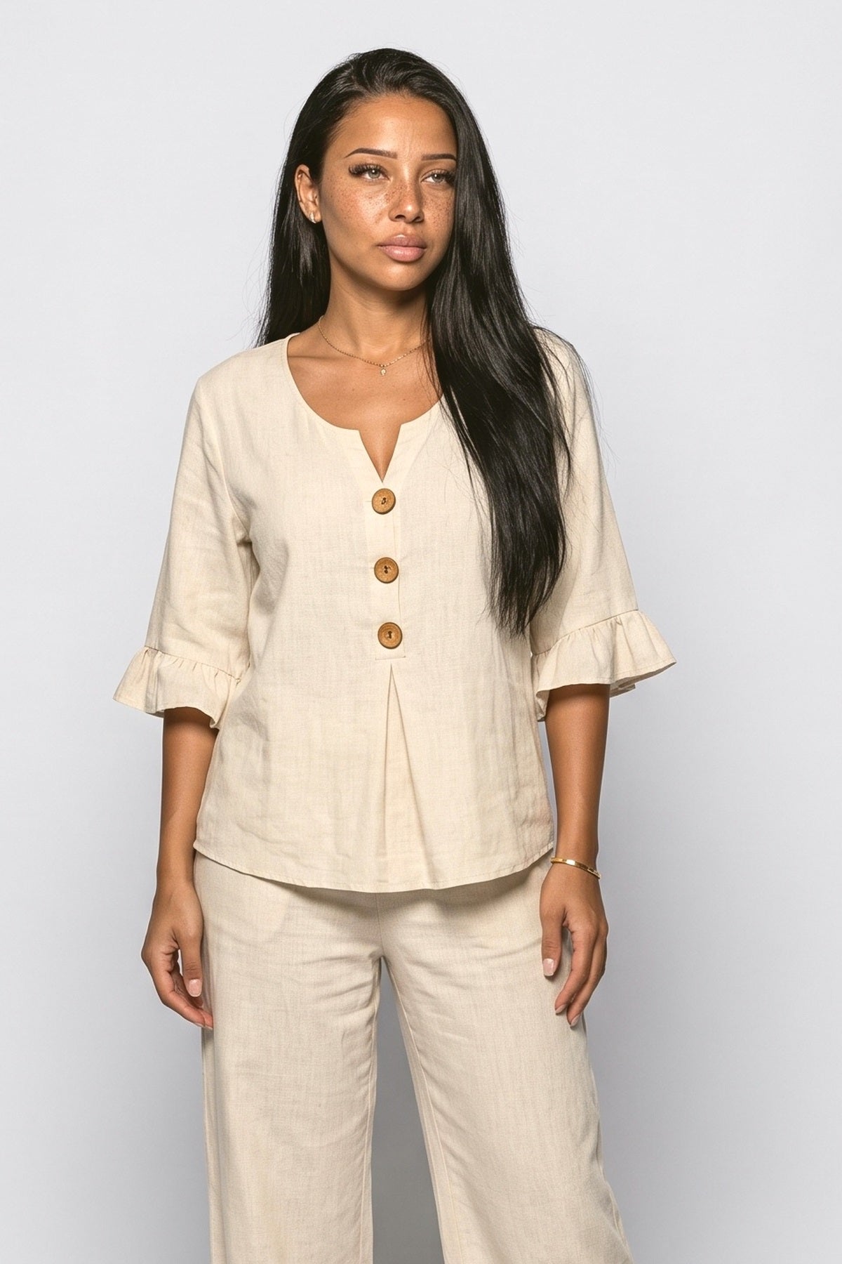 Ruffle Co Ord Set, fabric detail