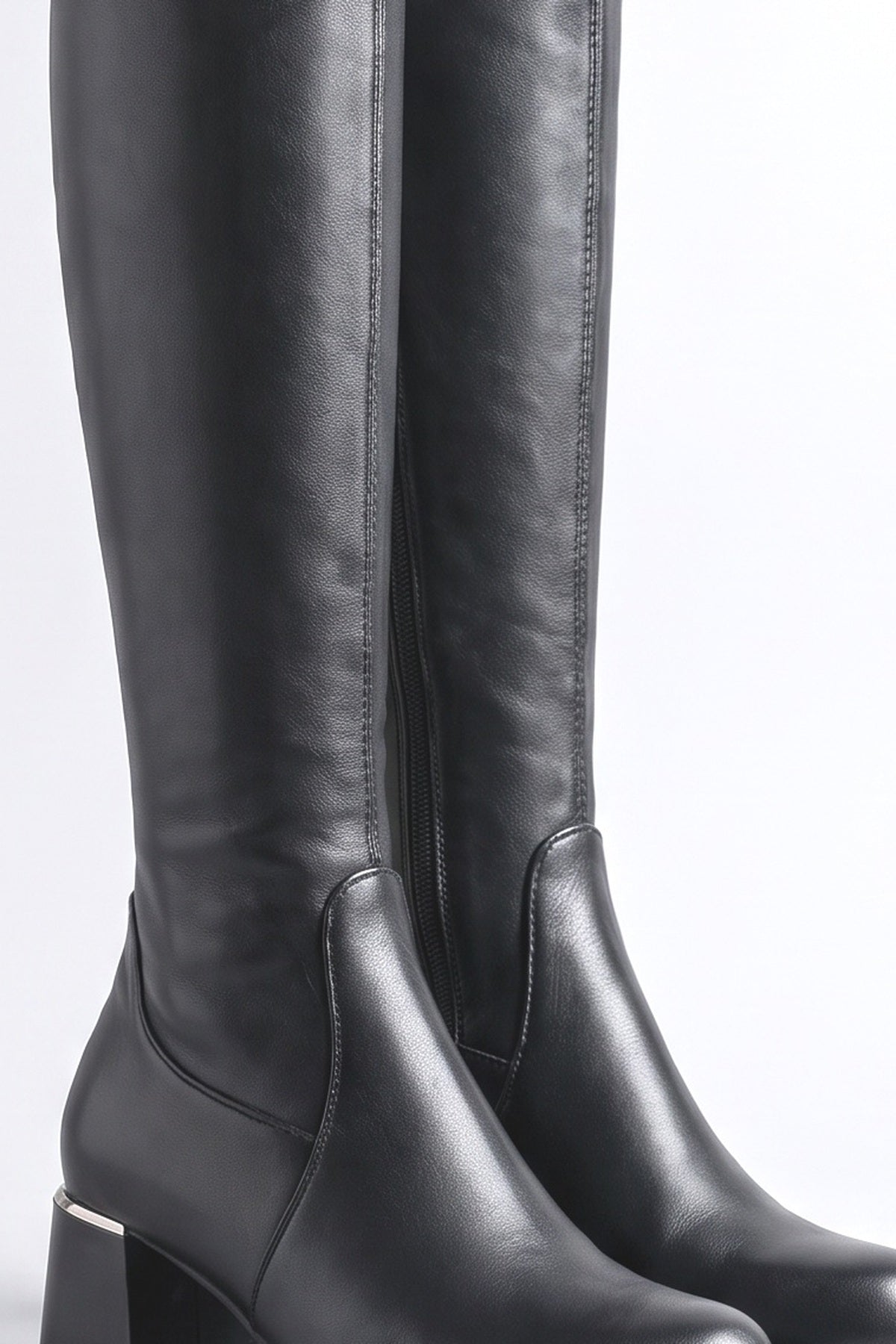 Black Over the Knee Boots, fabric detail