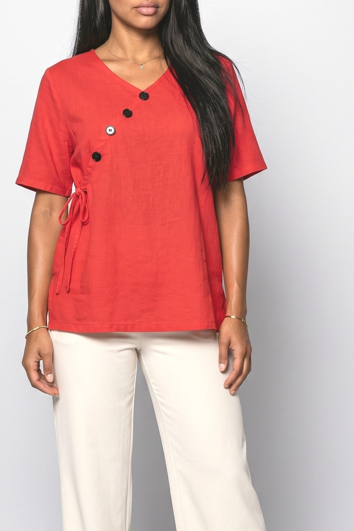 V-Neck Blouse, fabric detail