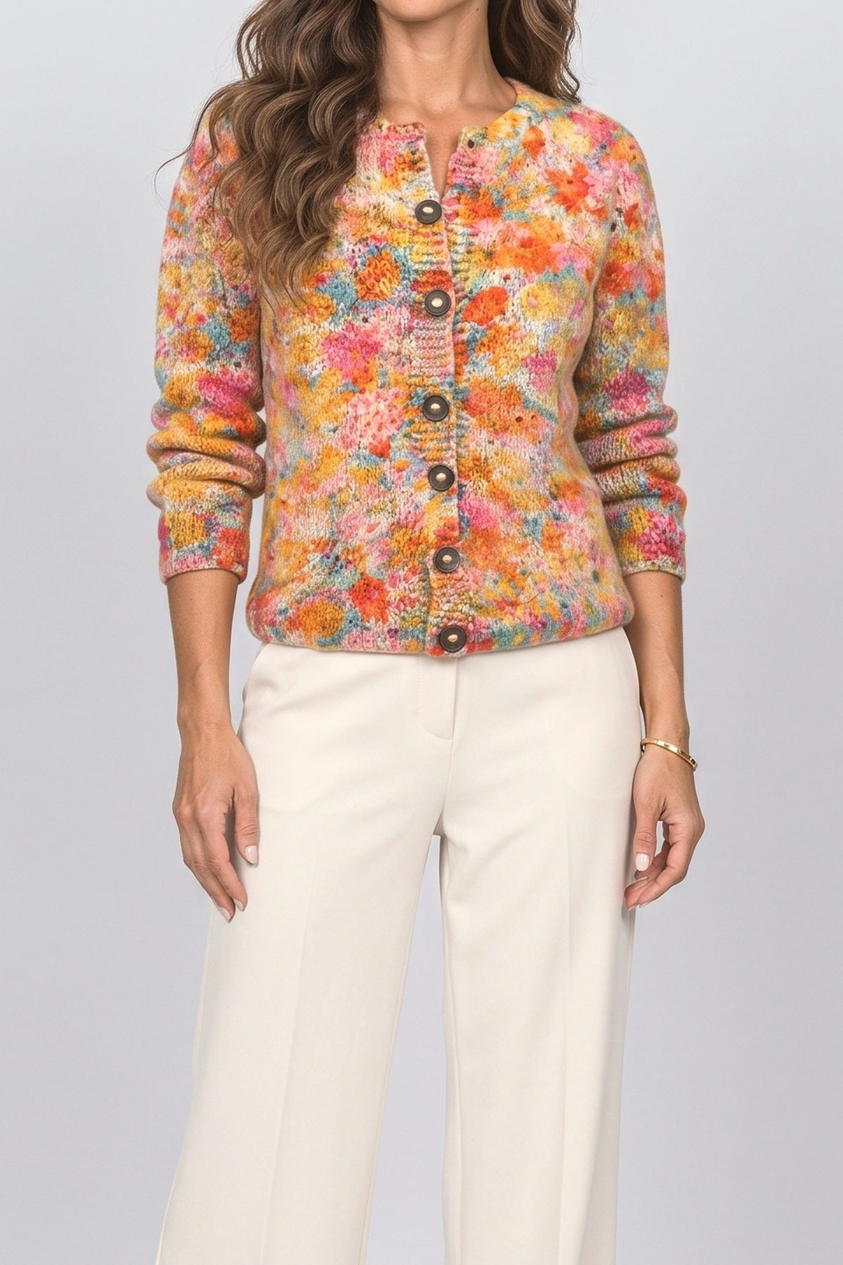 Floral Knit Cardigan, fabric detail