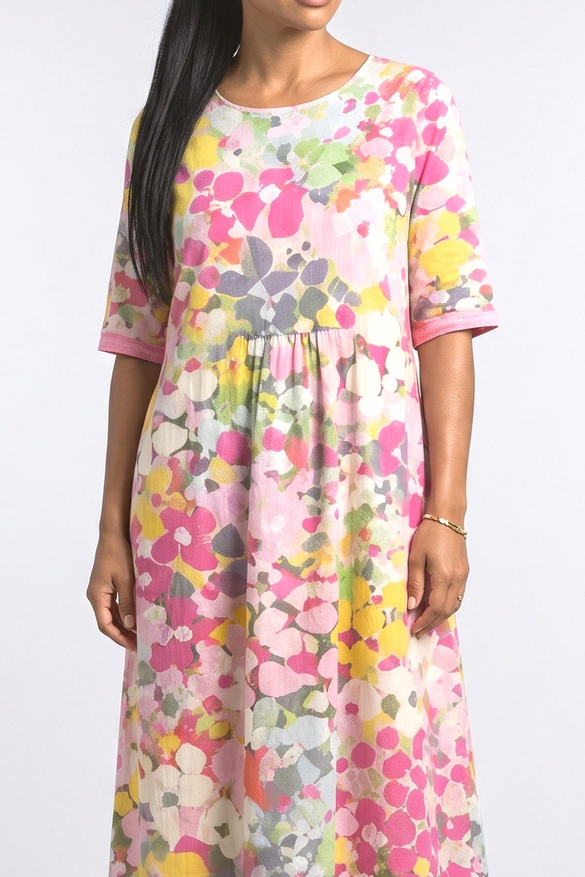 Floral Relaxed Midi Dress, fabric detail