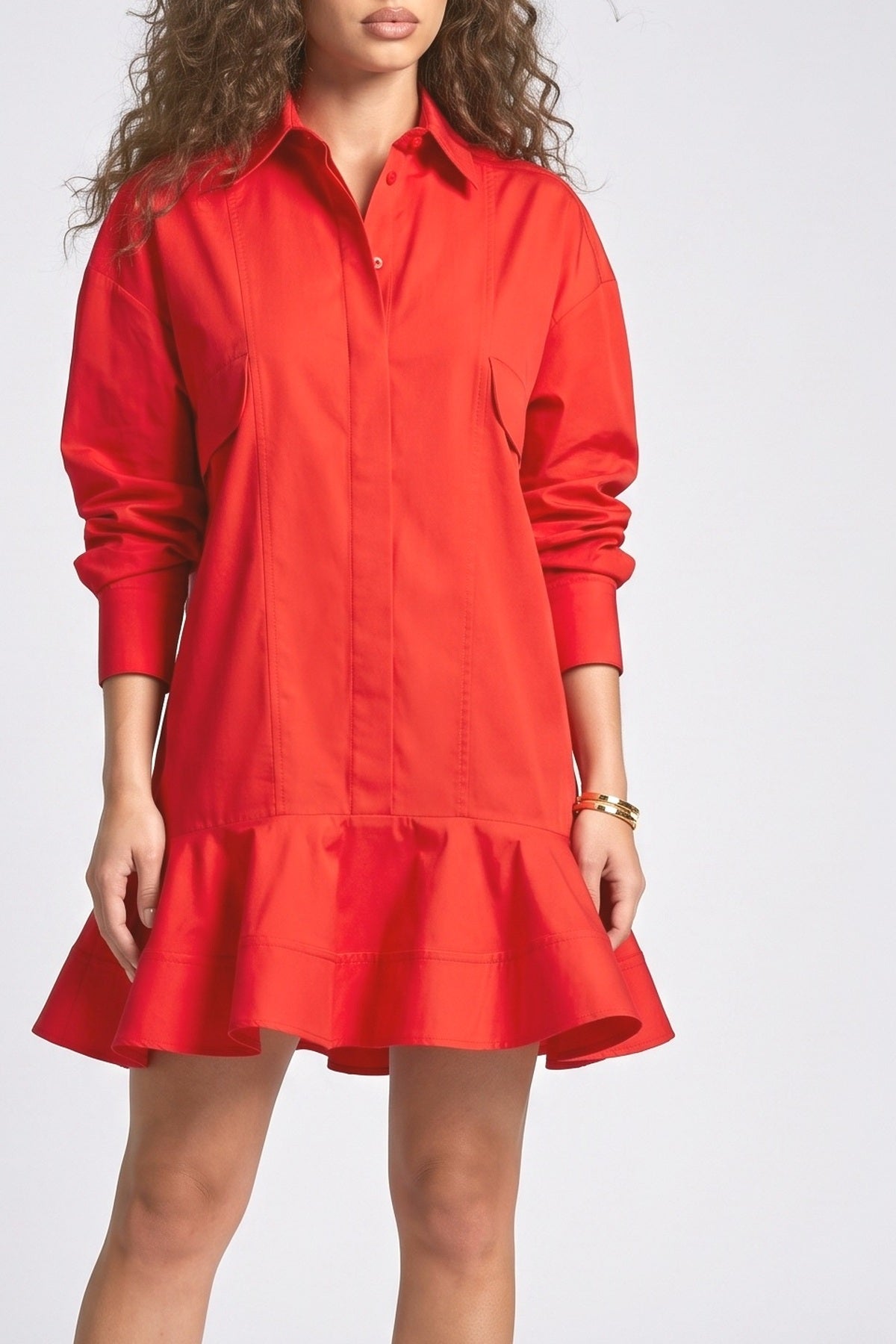 White Ruffle Dress, fabric detail