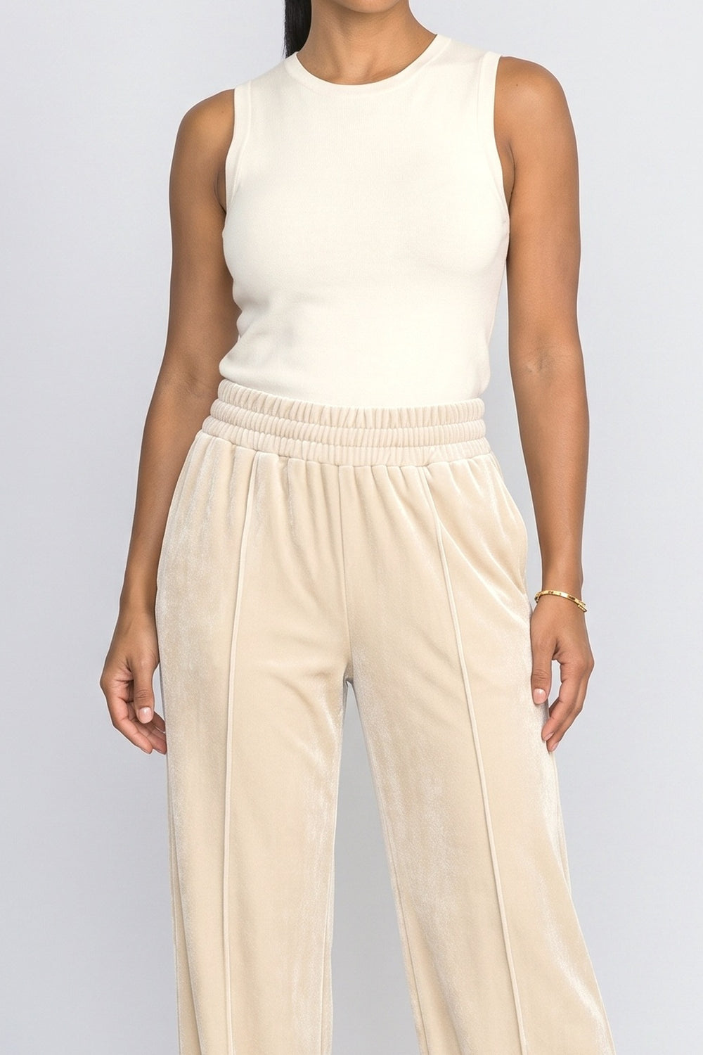 Velvet Wide Leg Pants, fabric detail