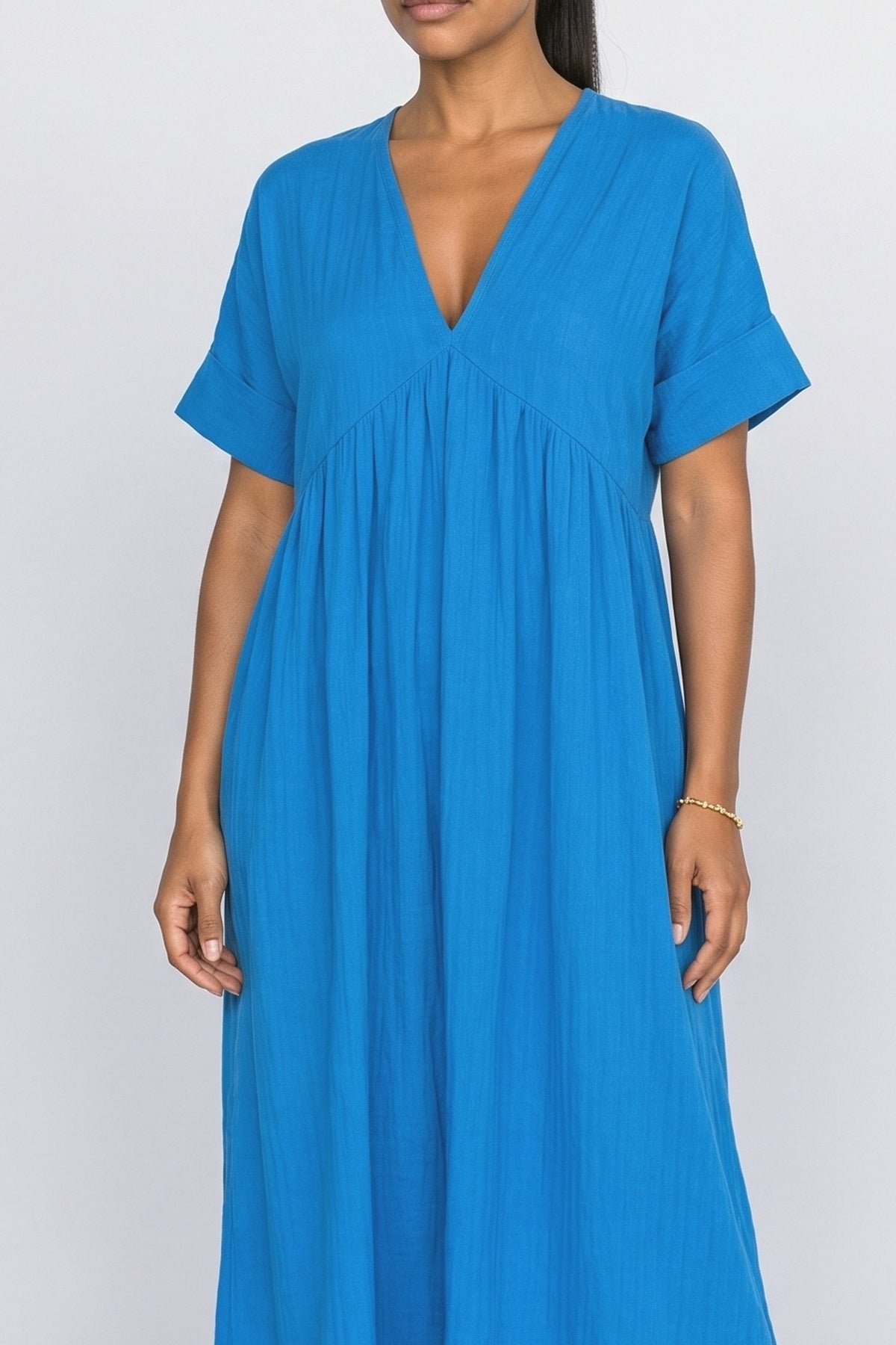 V-Neck Oversized Maxi Dress, fabric detail