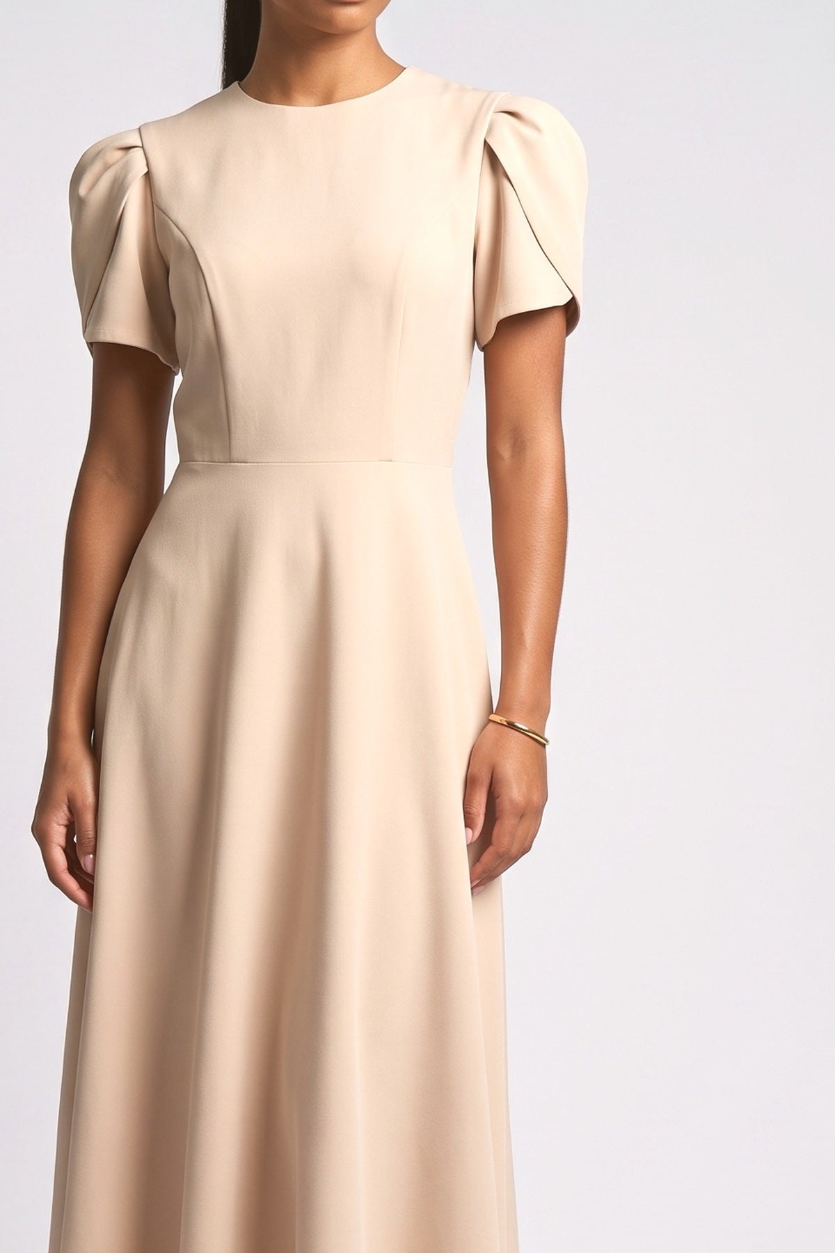 High Neck Midi Dress, fabric detail
