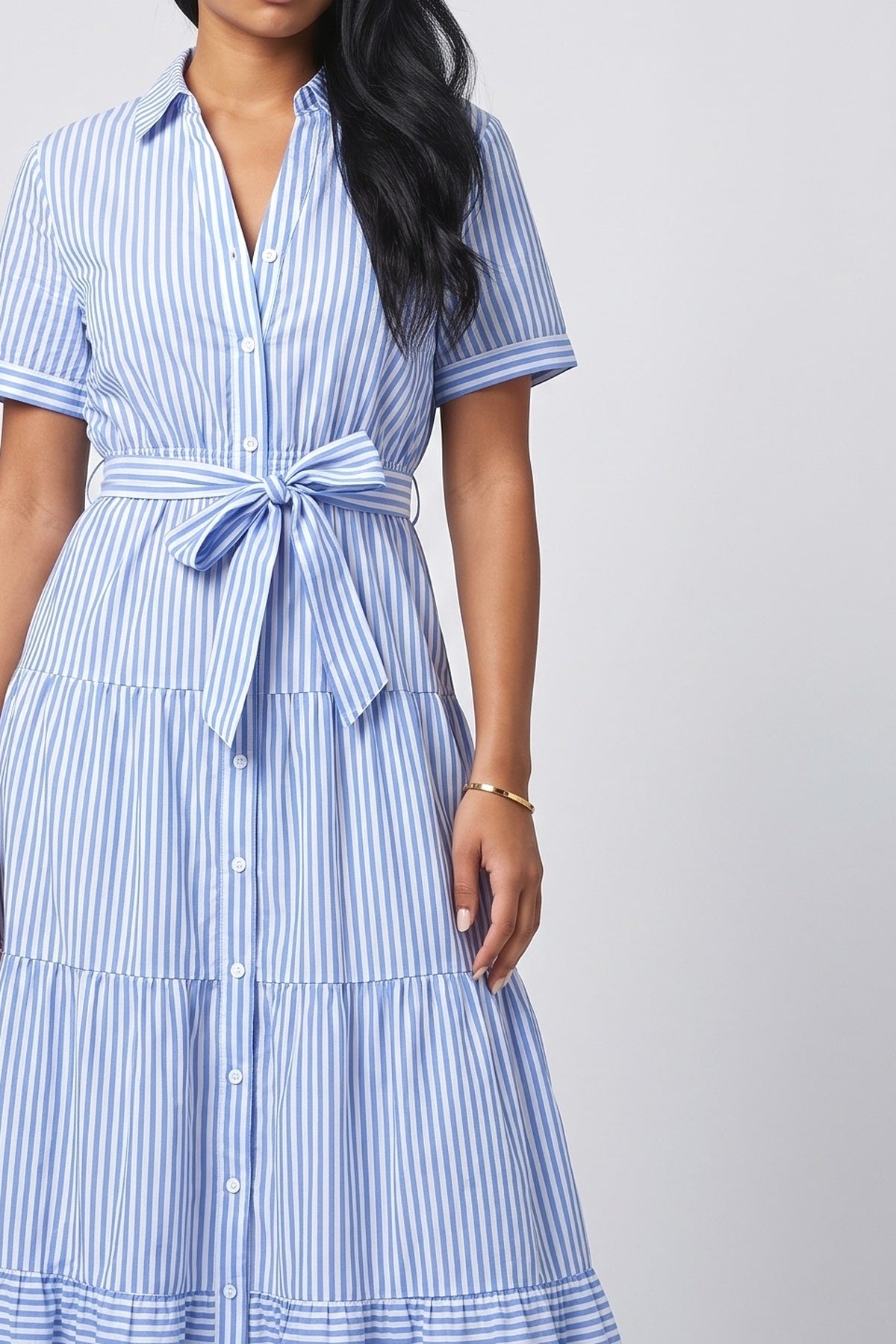 Striped Relaxed Maxi Dress, fabric detail