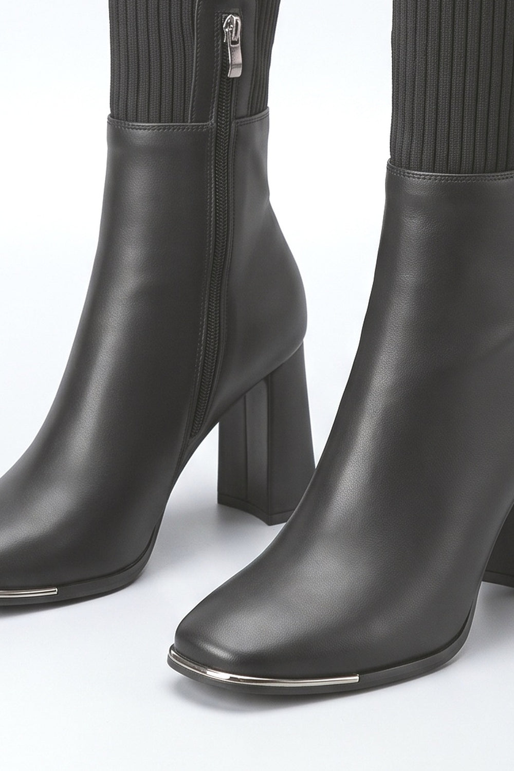 Knit Heeled Boots, fabric detail