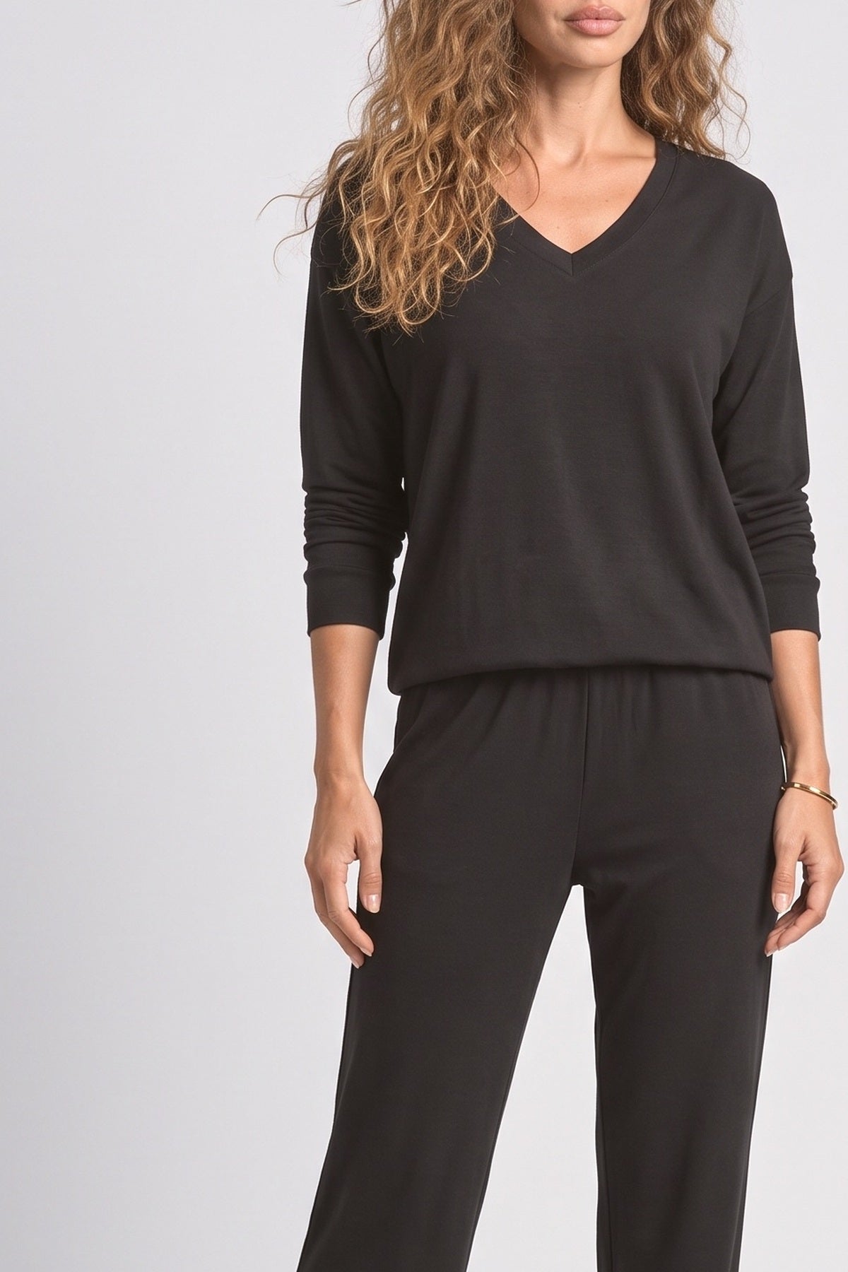 V-Neck Two Piece Outfit, fabric detail
