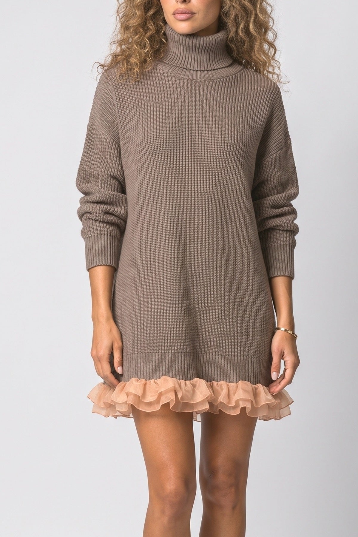 Ruffle Sweater Dress, fabric detail