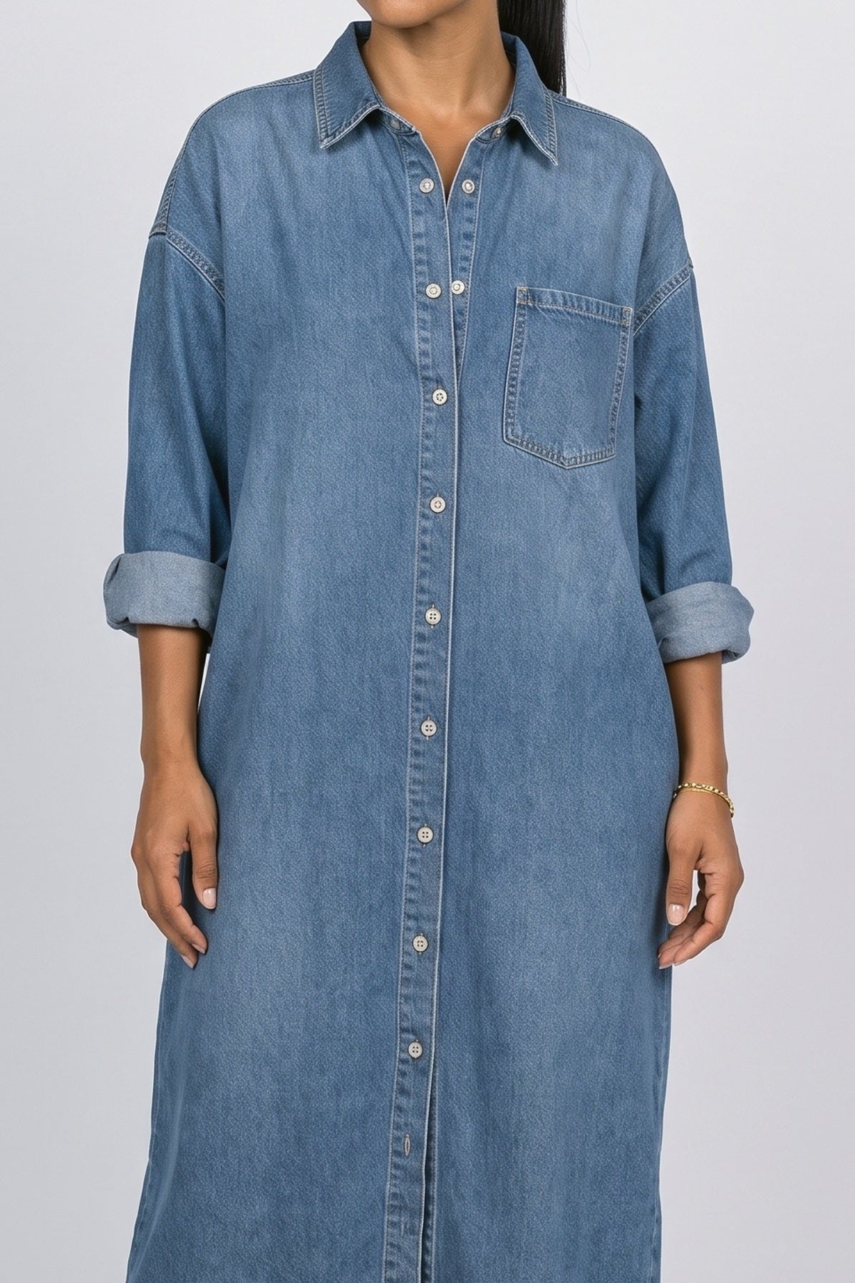 Denim Oversized Summer Dress, fabric detail