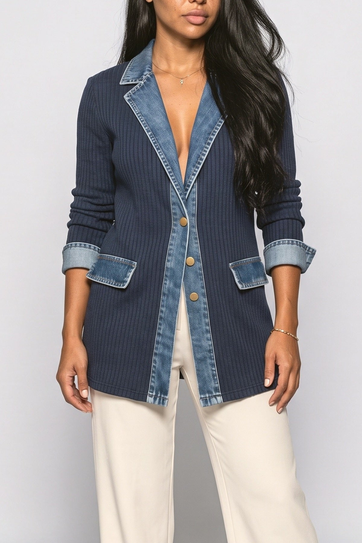 Knit Denim Jacket, fabric detail