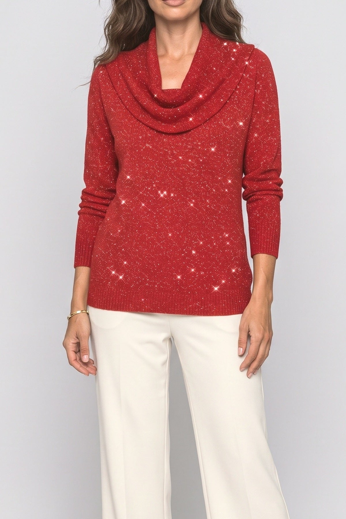 Cowl Neck Long Sleeve Blouse, fabric detail