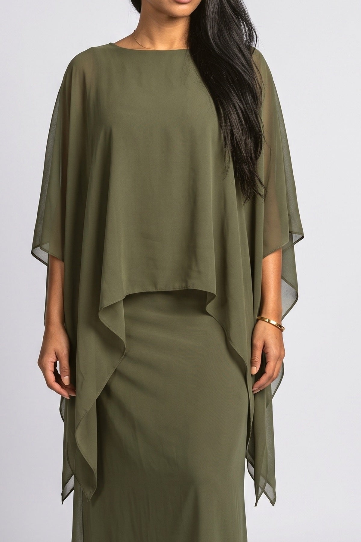 Asymmetric Maxi Dress, fabric detail