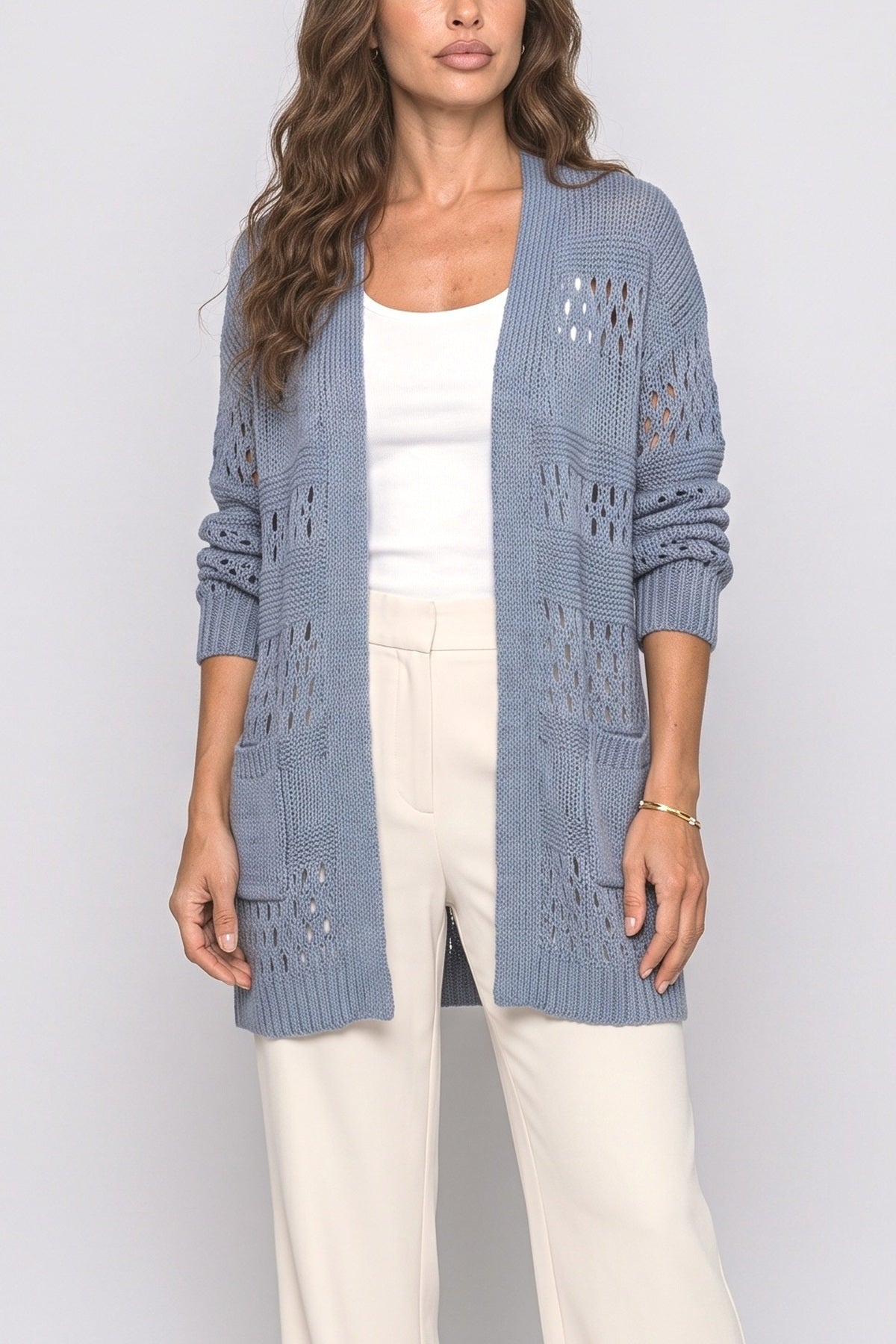 Batwing Sleeve Knit Cardigan, fabric detail