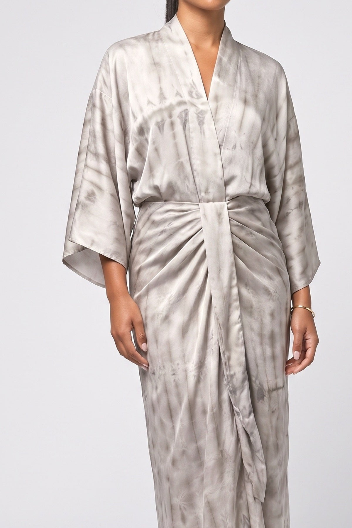 Kimono-Style Printed Dress, fabric detail