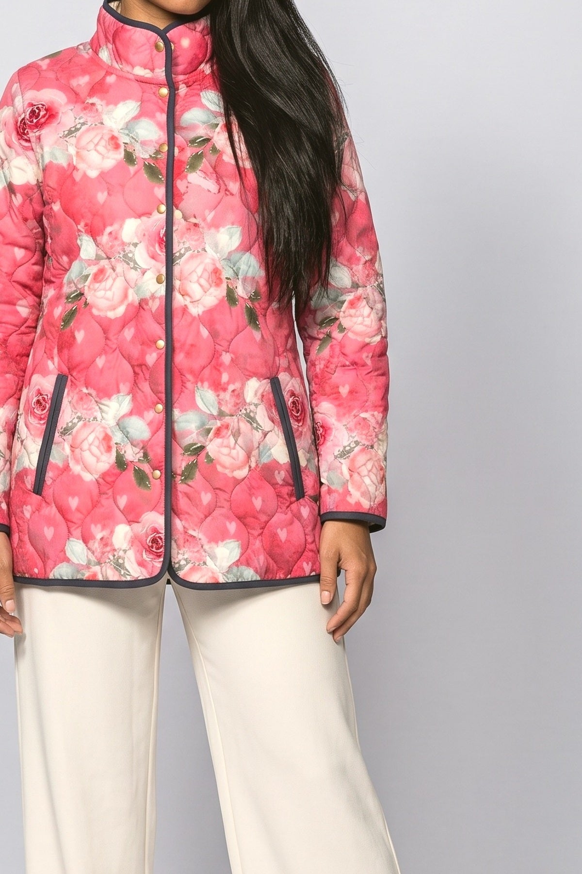 Floral Bomber Jacket, fabric detail