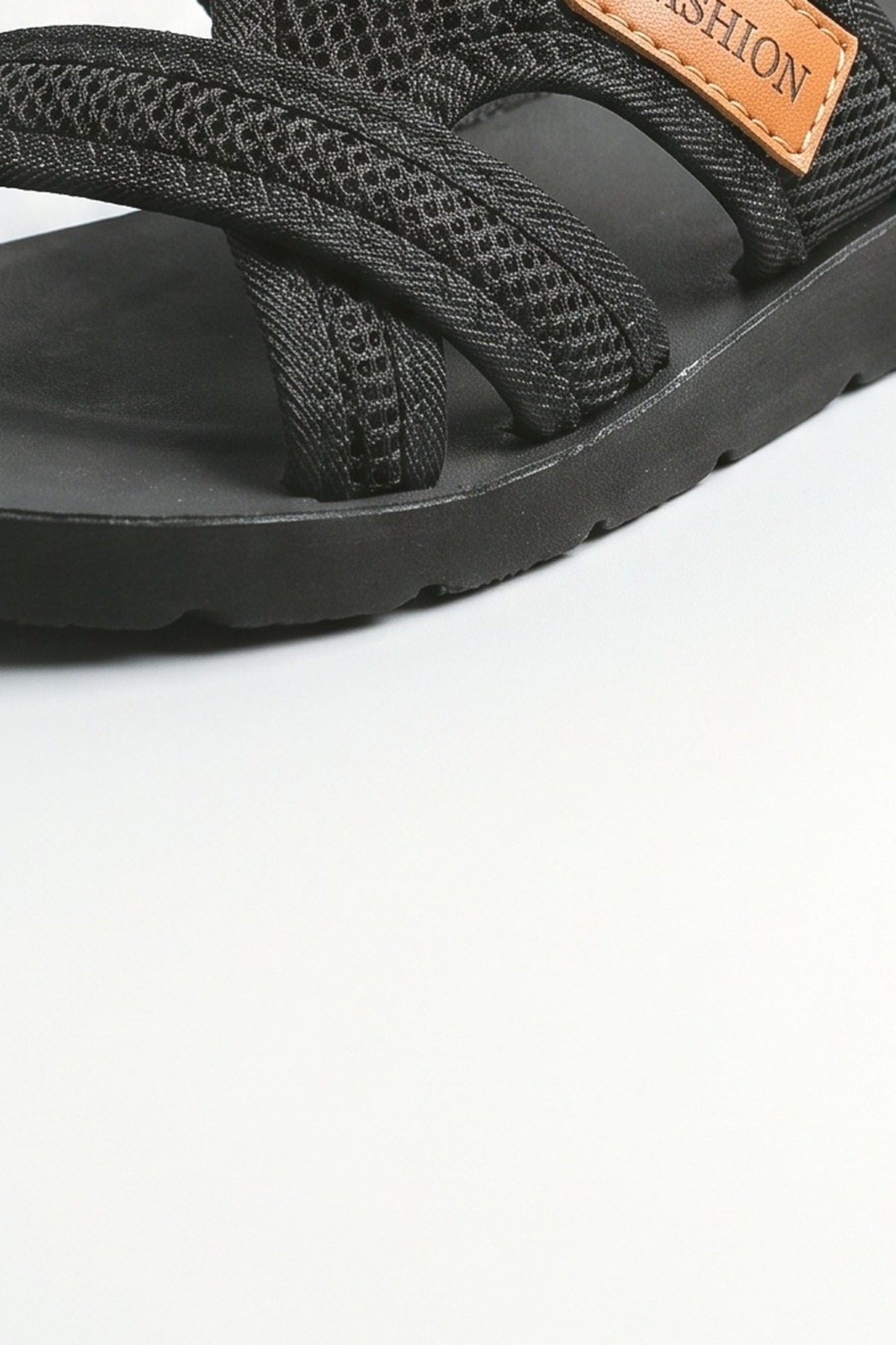 Mesh Platform Sandals, fabric detail