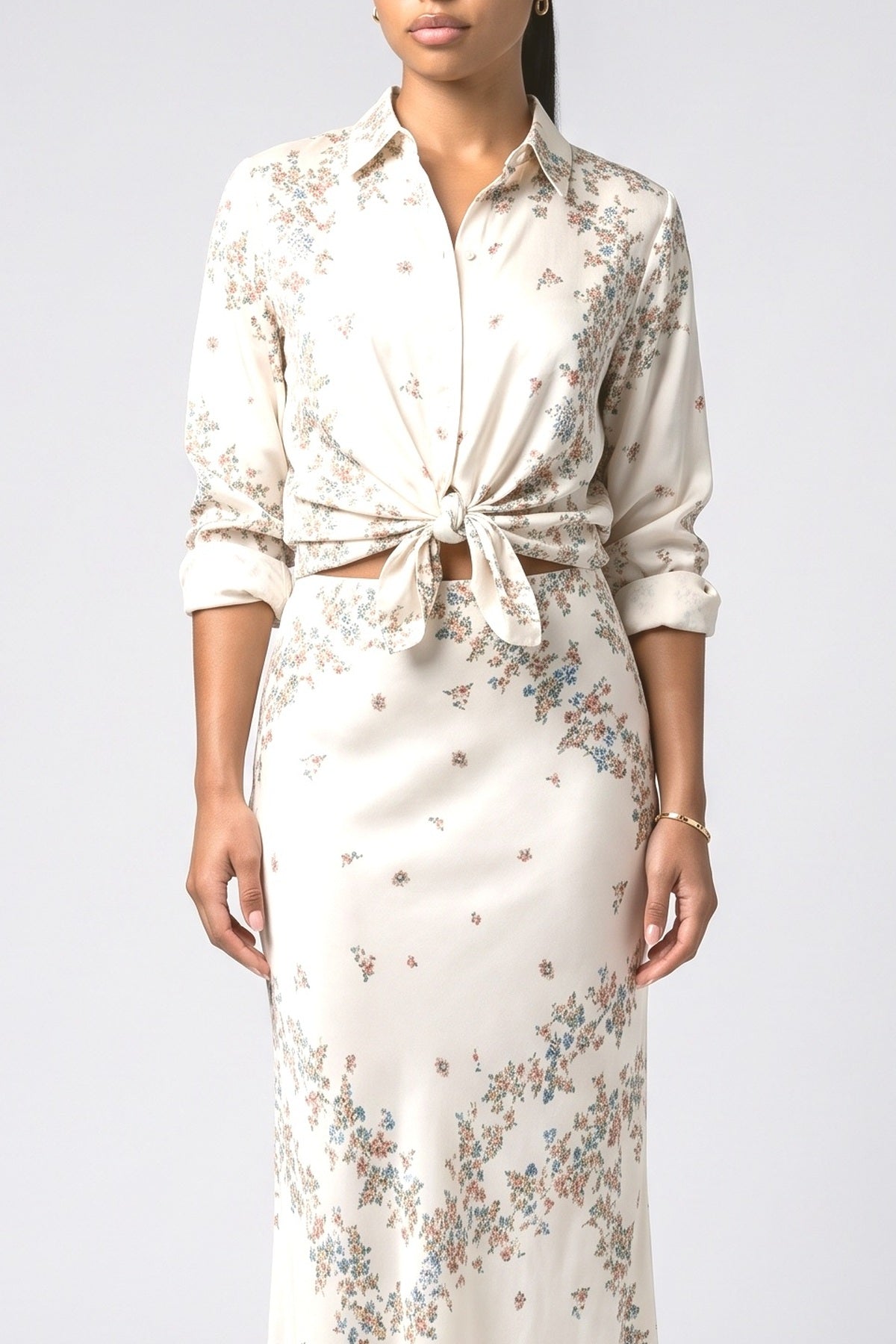 Bohemian Serenity Floral Two-Piece Set, fabric detail