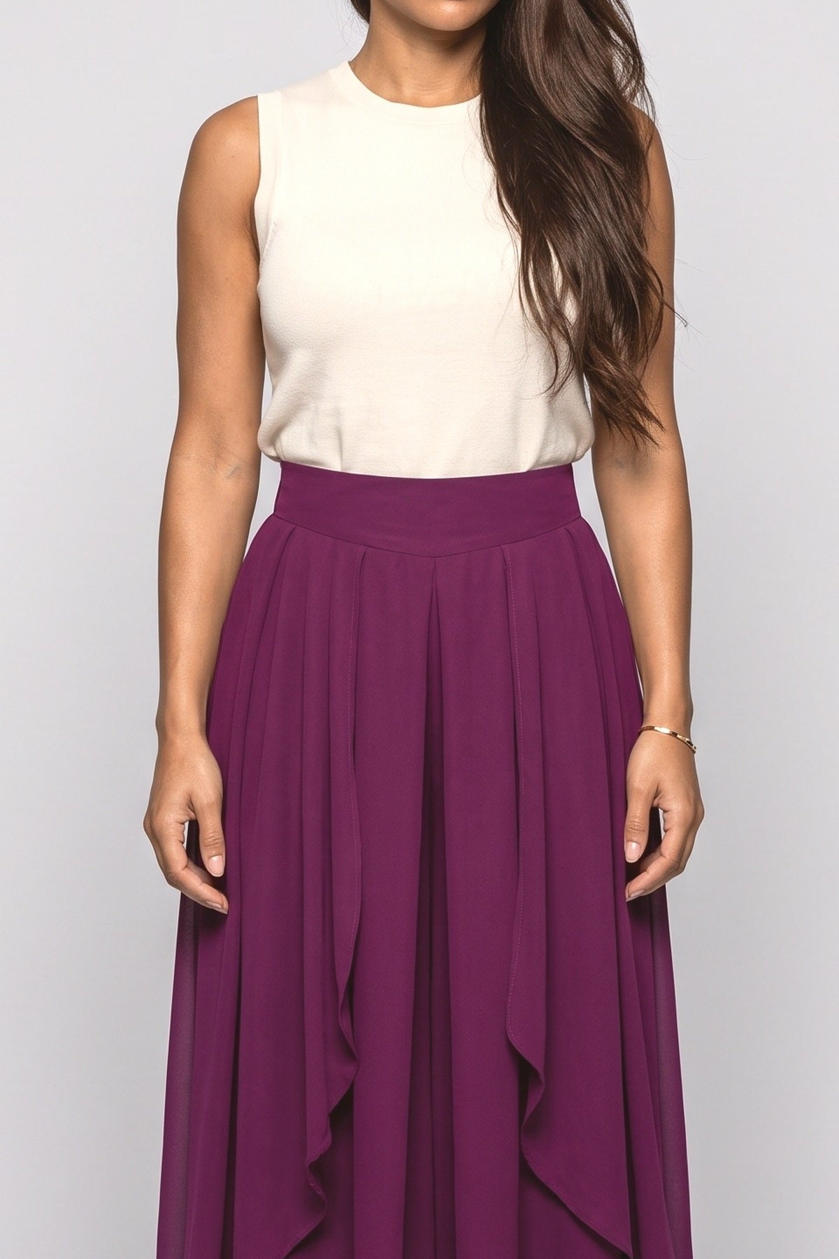 Draped Wide Leg Pants, fabric detail