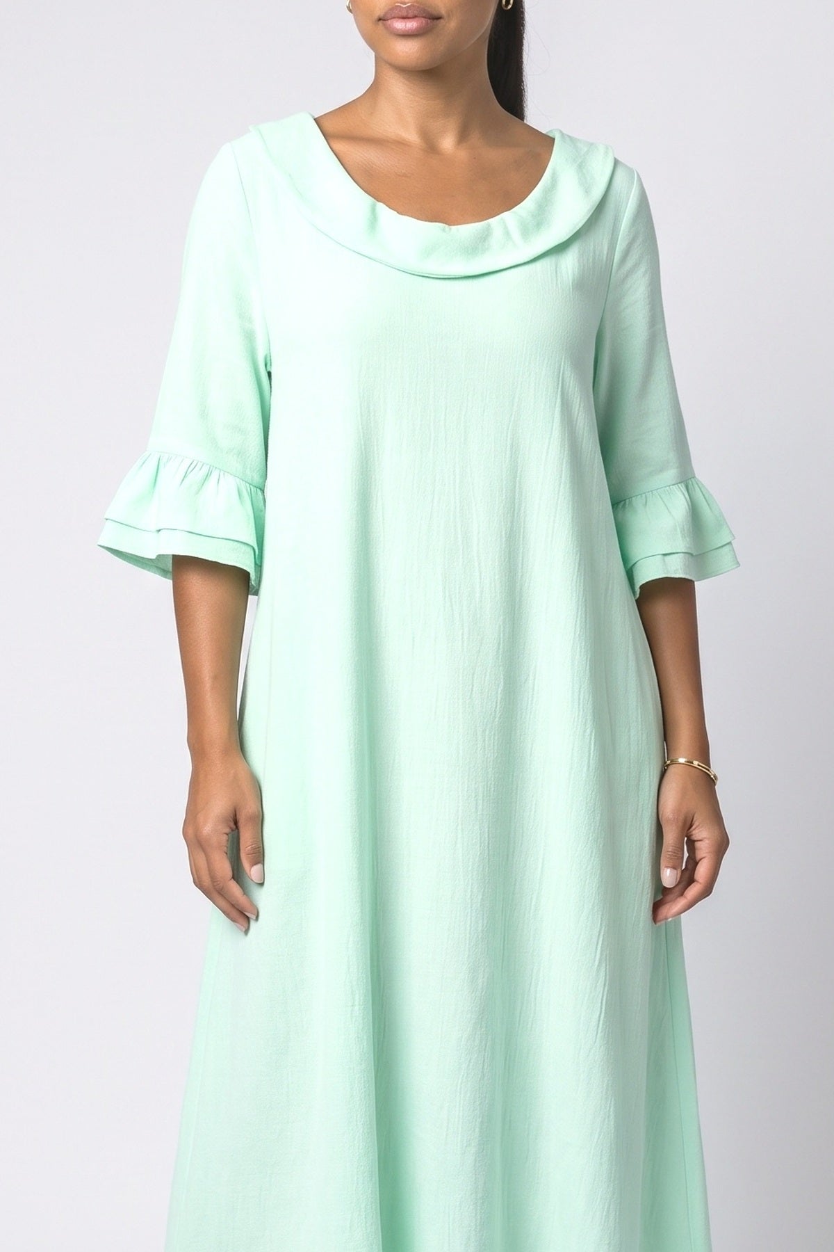 Cowl Neck Midi Dress, fabric detail