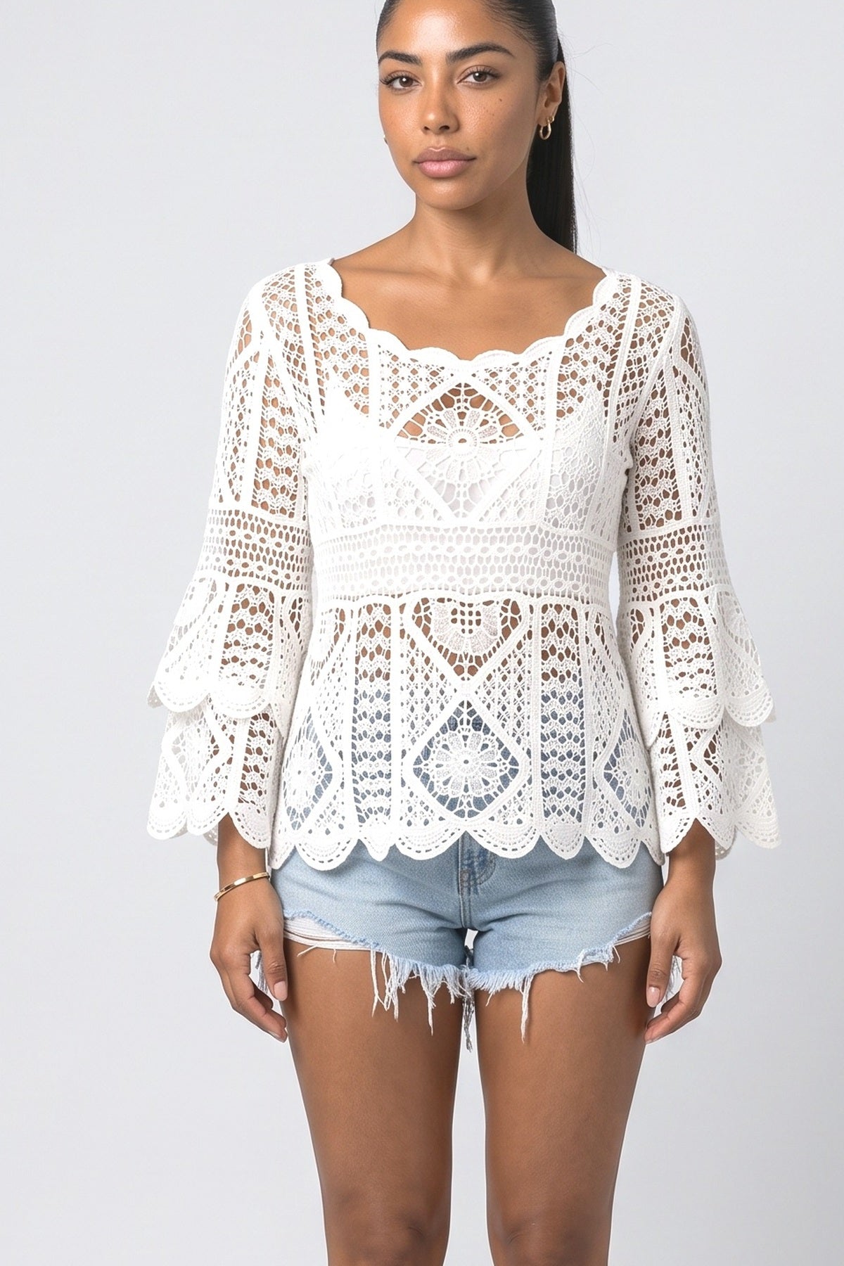 Crochet Cutout Beach Dress, fabric detail