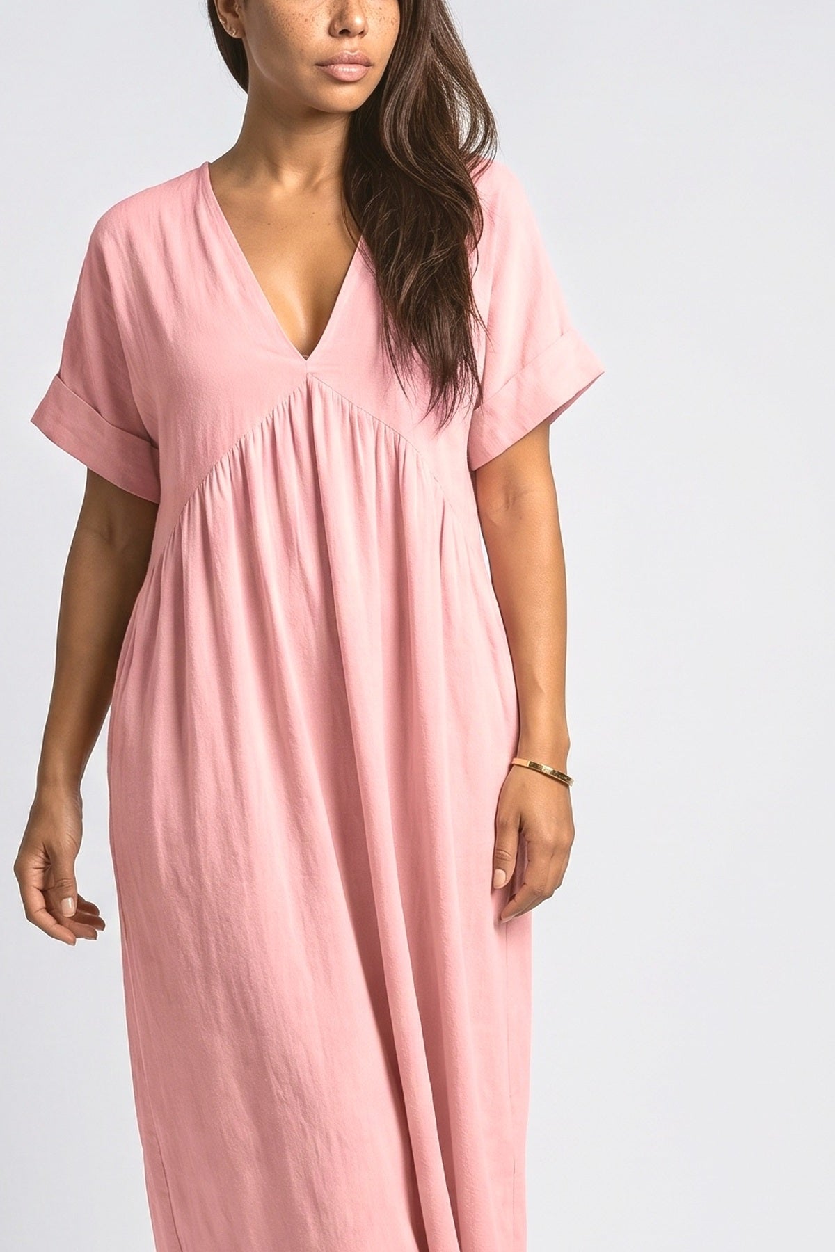 V-Neck Maxi Dress, fabric detail