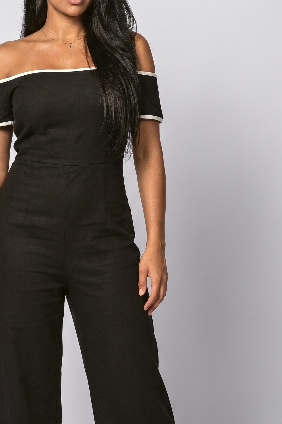 Off-Shoulder Jumpsuit, fabric detail