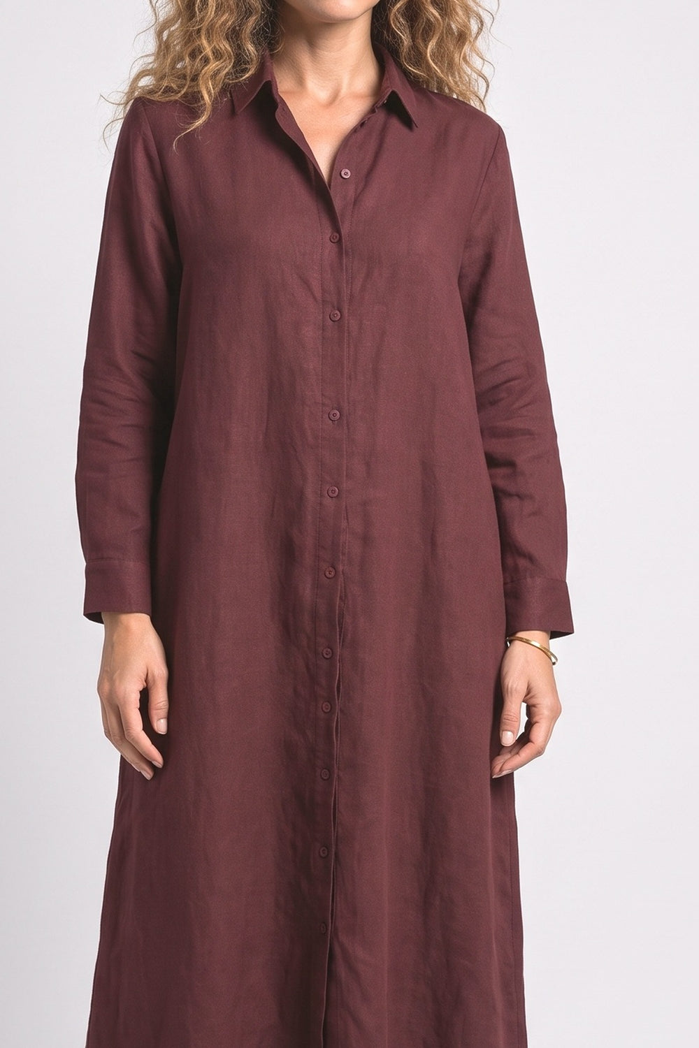 Linen Oversized Maxi Dress, fabric detail