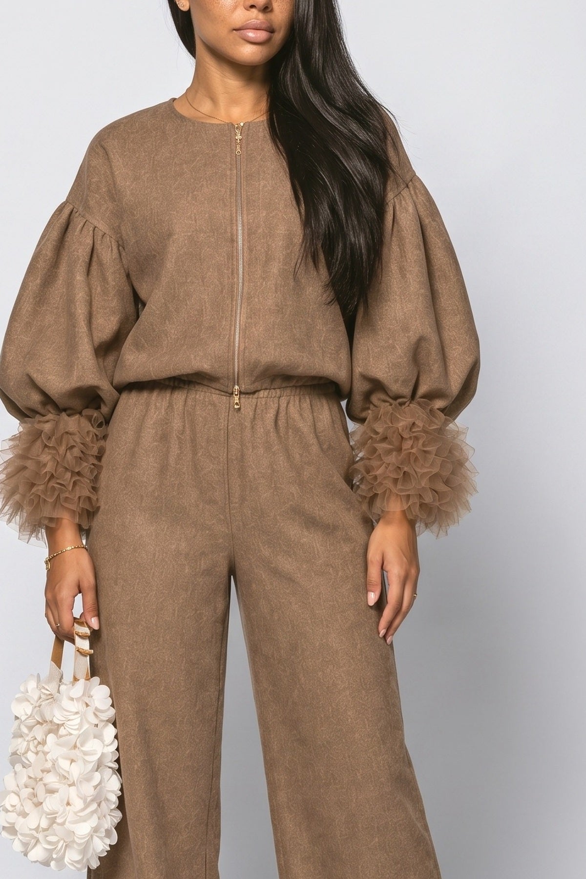 Tulle Pants Set Women, fabric detail