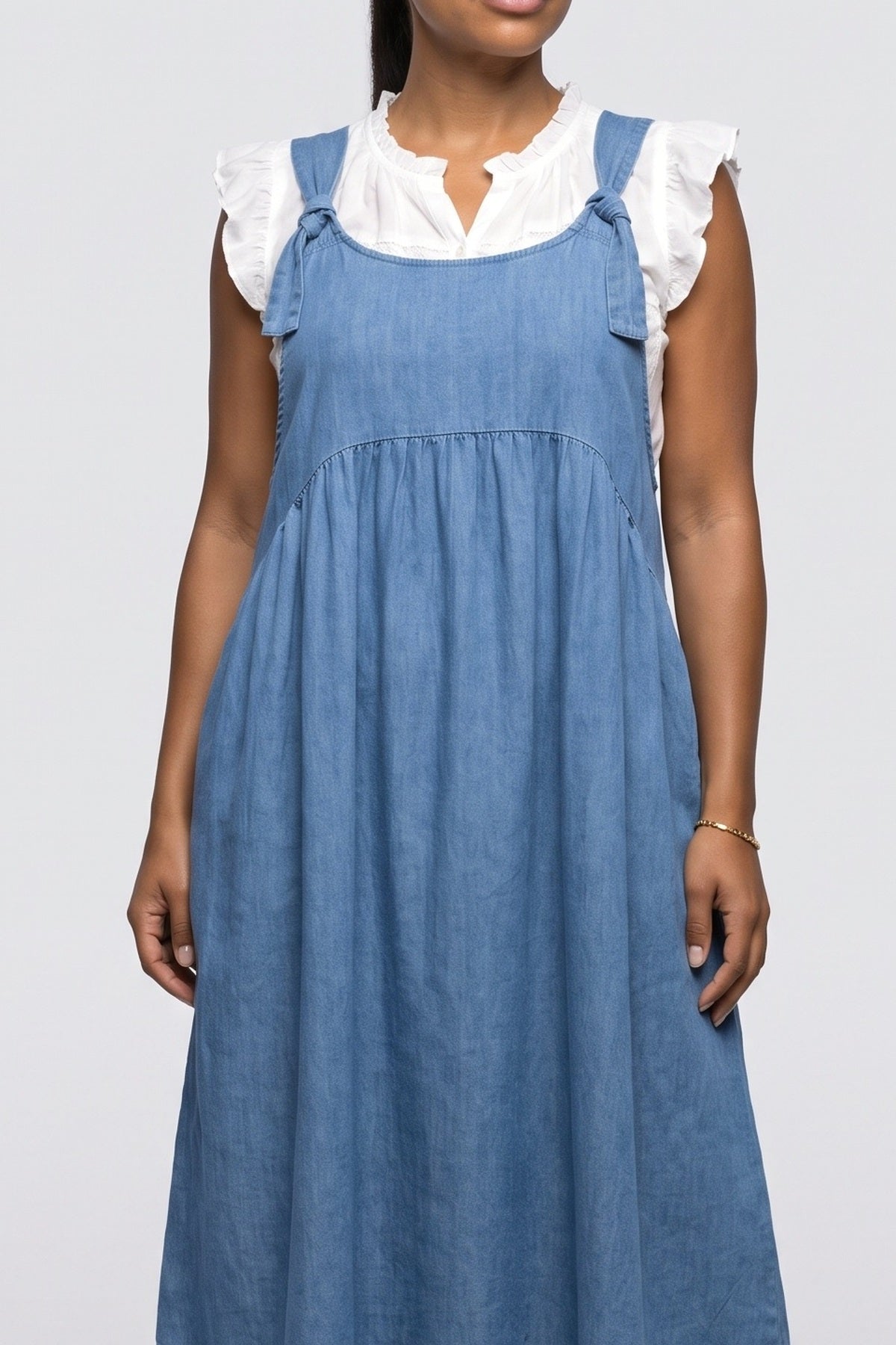 Blue Denim Summer Dress, fabric detail