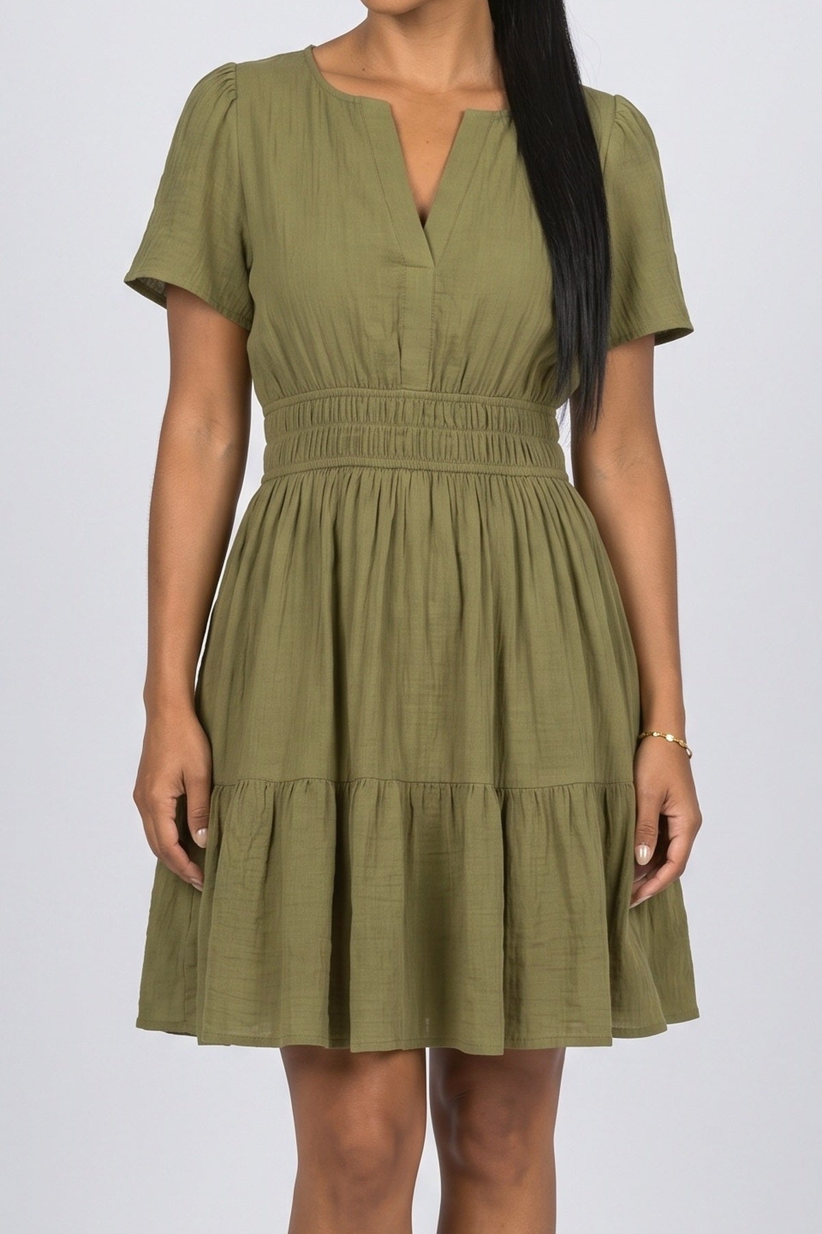 Tiered Mini Dress, fabric detail