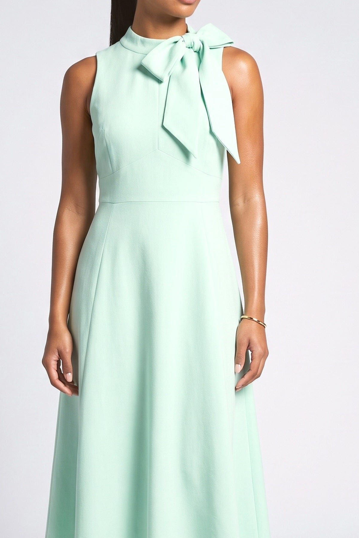 Sleeveless A-Line Midi Dress, fabric detail