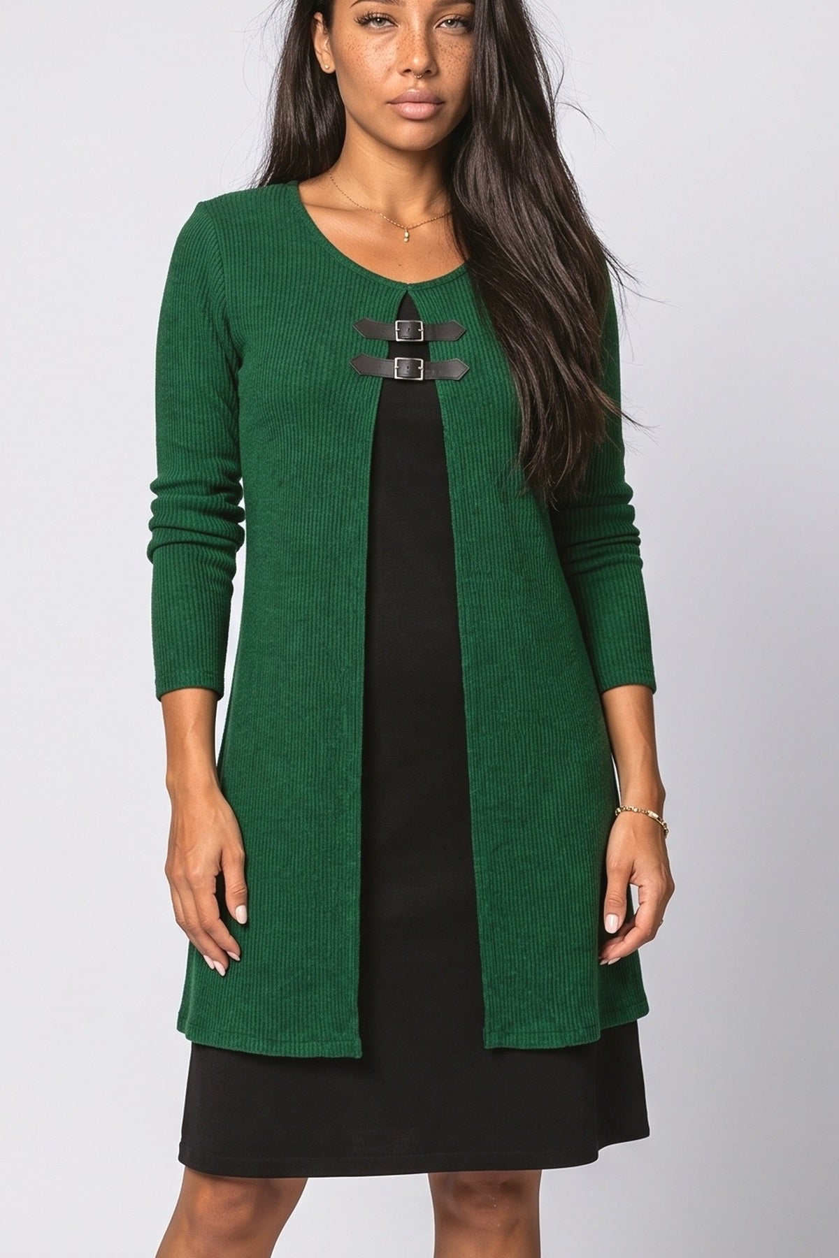Ribbed A-Line Midi Dress, fabric detail