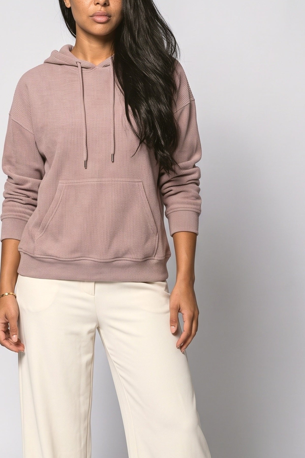 Ribbed Hoodie, fabric detail