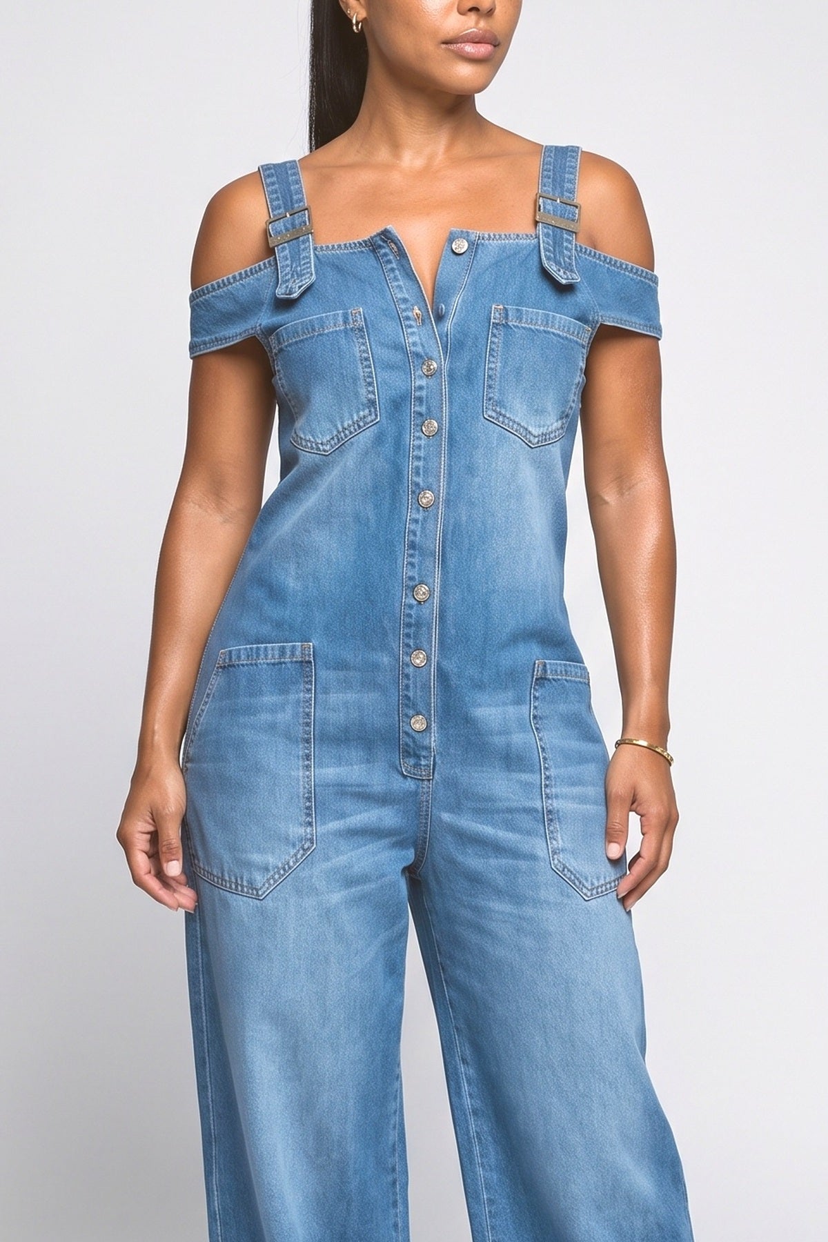 Denim Jumpsuit, fabric detail
