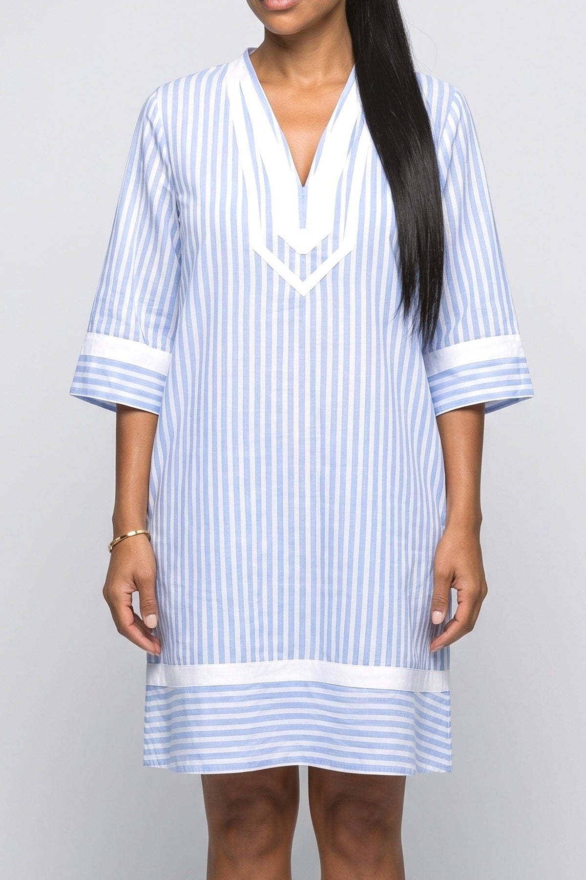 V-Neck Striped Beach Dress, fabric detail