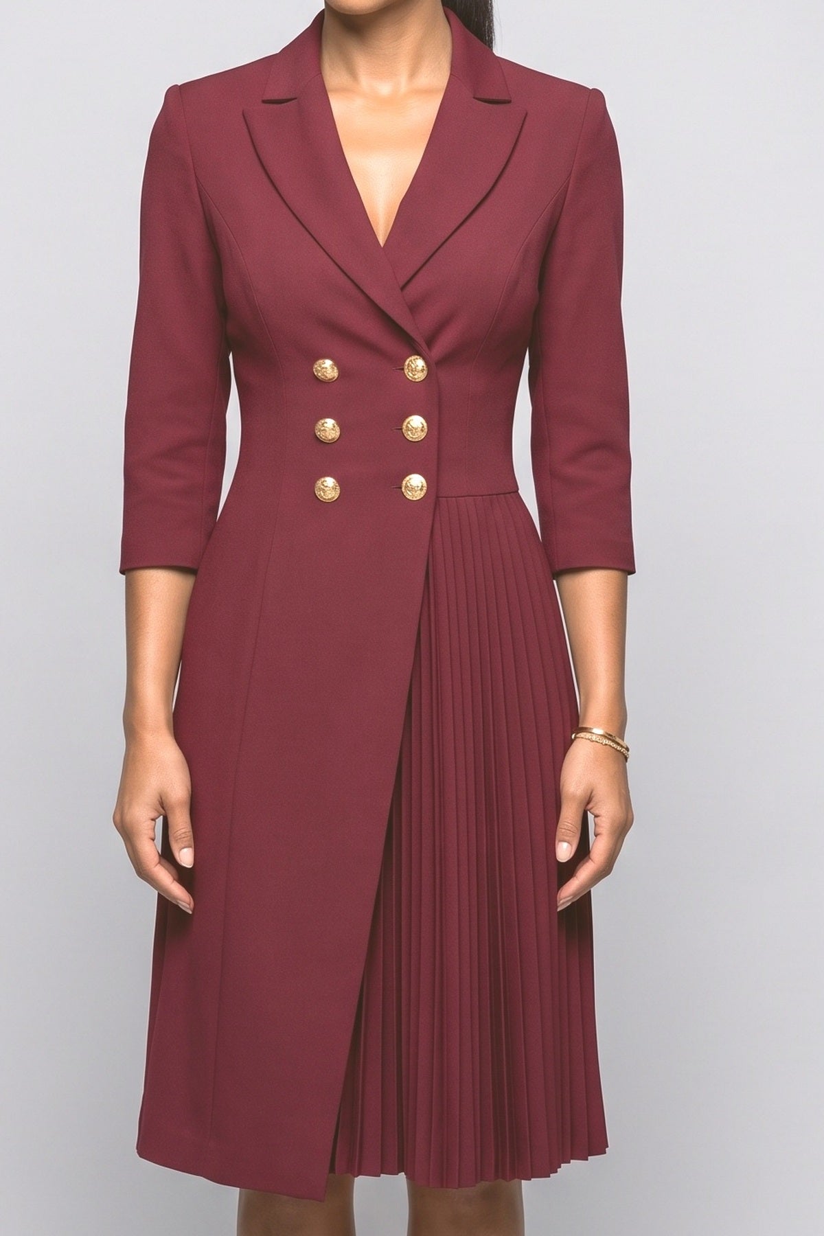 Pleated Midi Dress, fabric detail