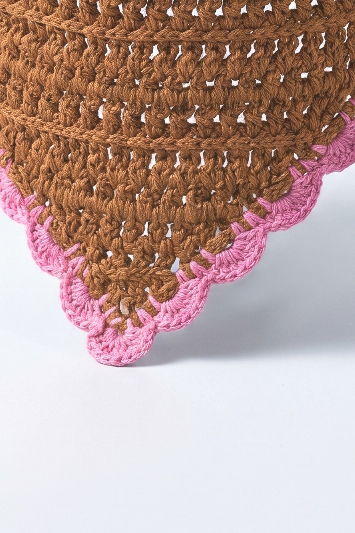 Hand Crochet Rainbow Bandana, fabric detail