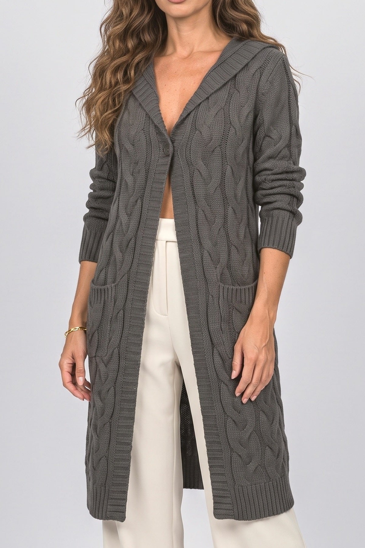 Knit Long Cardigan, fabric detail