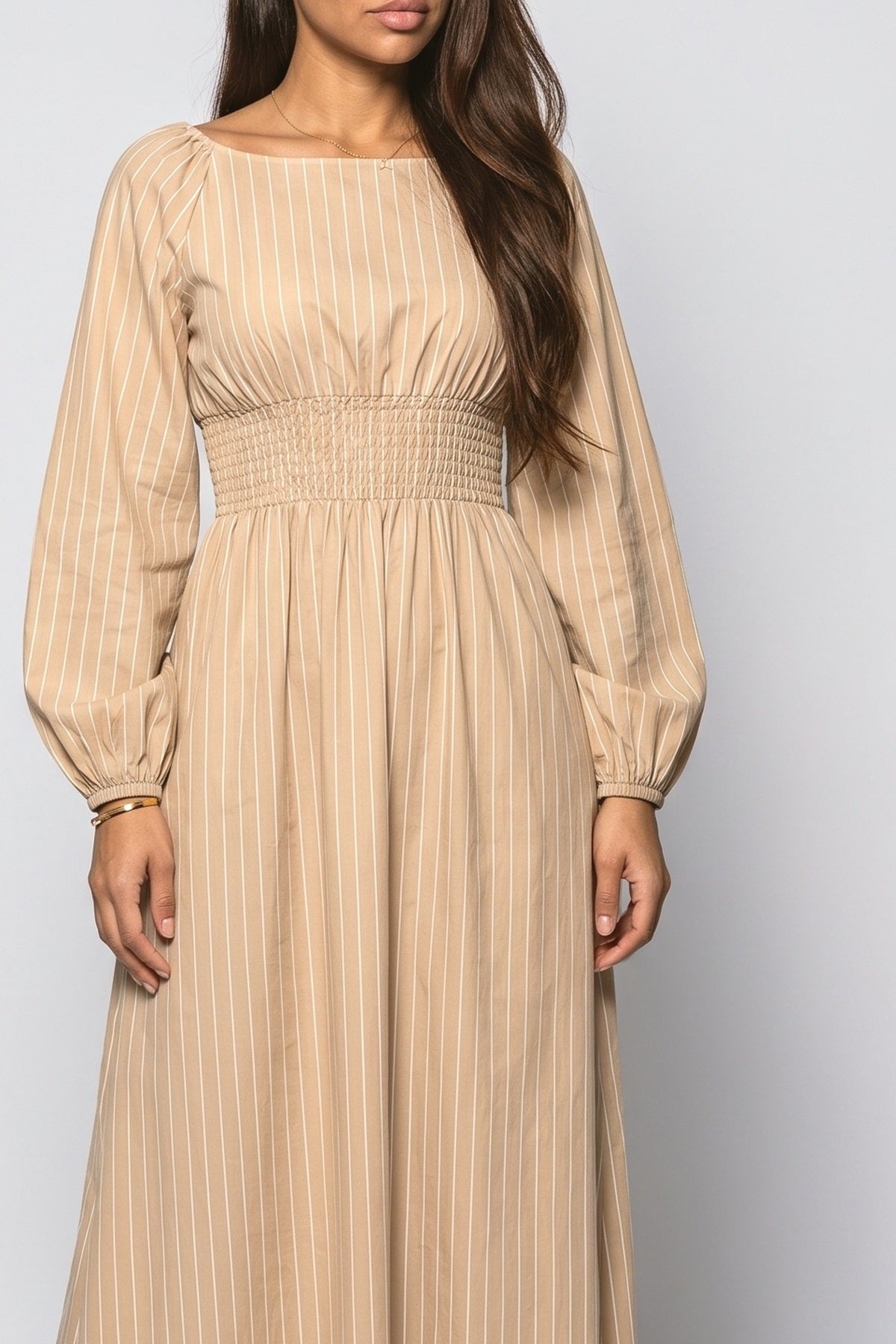 Pleated Maxi Dress, fabric detail