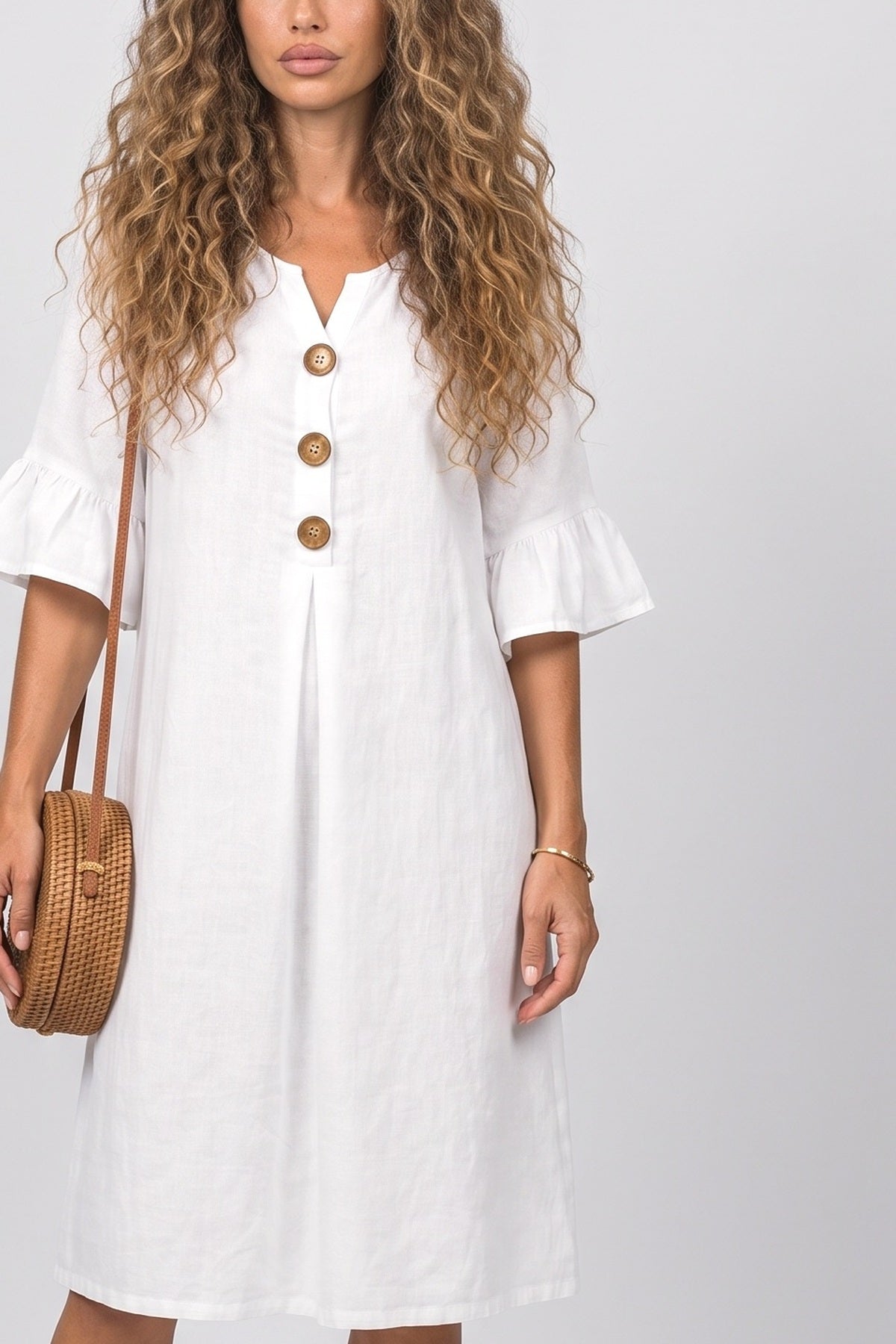 Ruffle Midi Dress, fabric detail