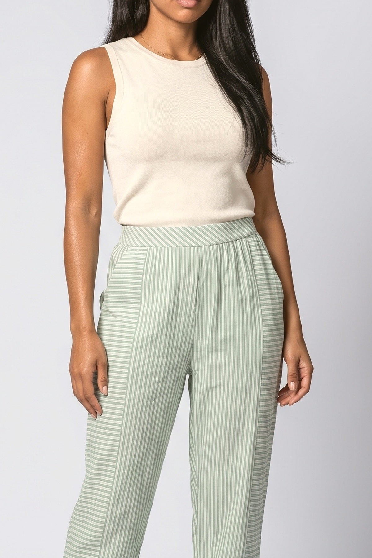 Striped Wide Leg Pants, fabric detail