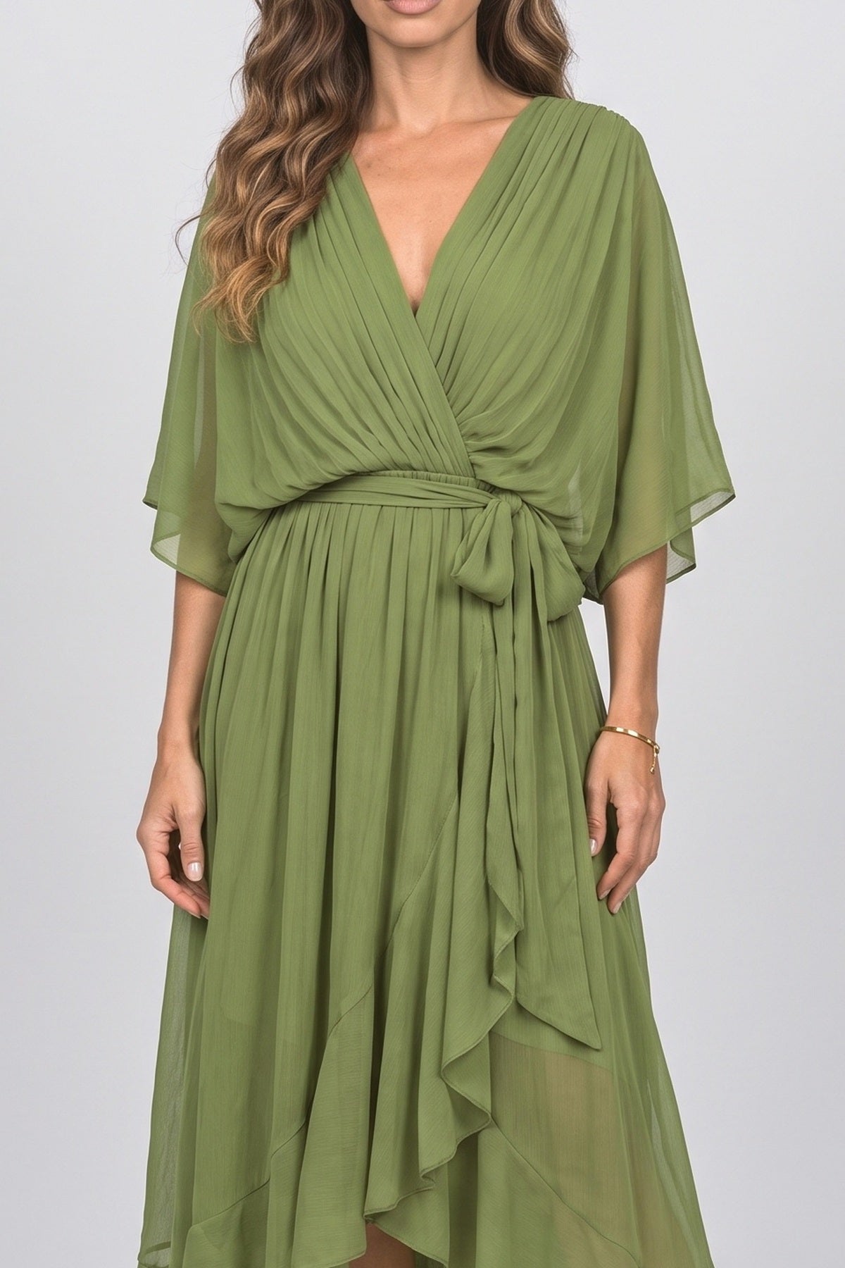 V-Neck Maxi Dress, fabric detail