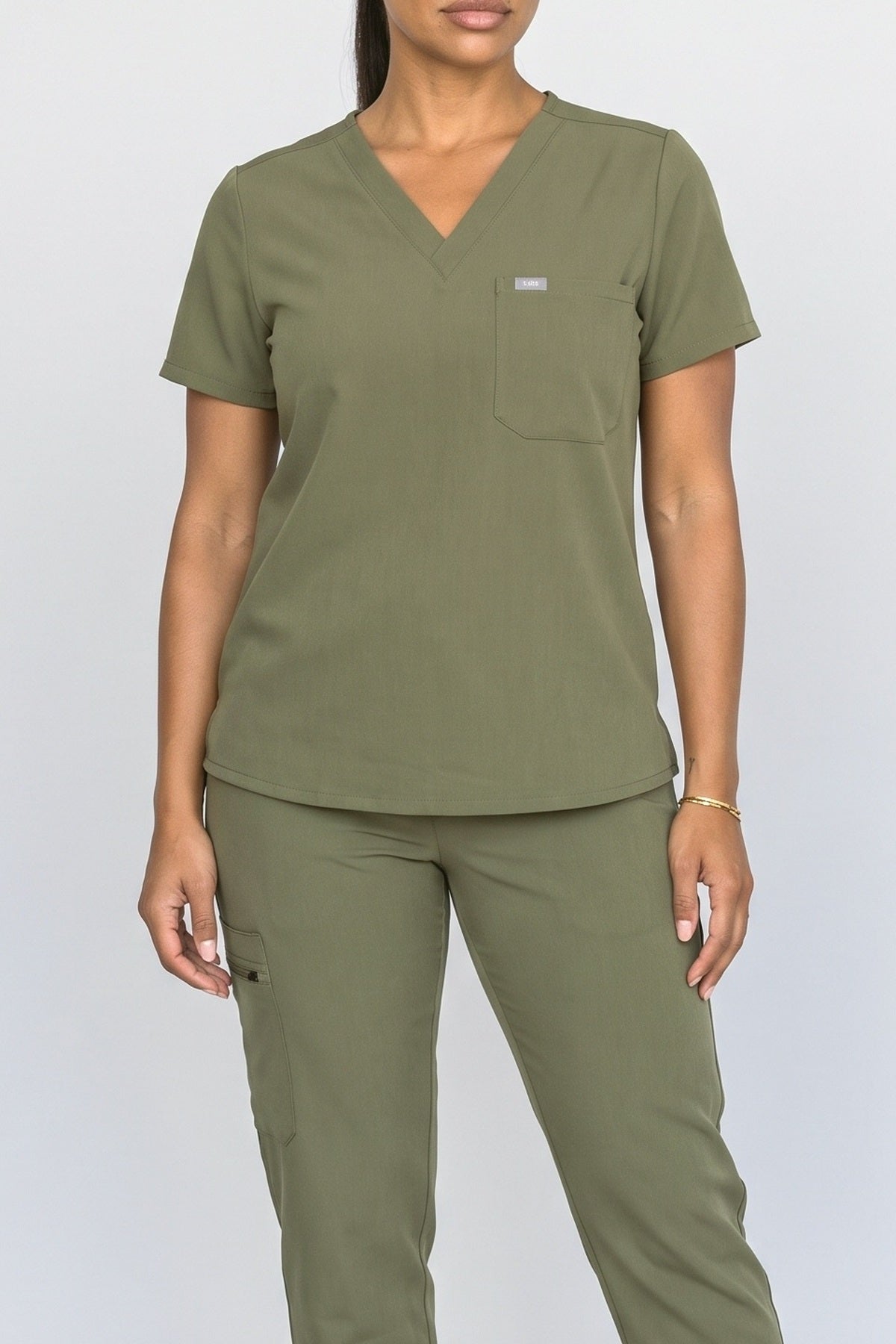 V-Neck Two Piece Outfit, fabric detail
