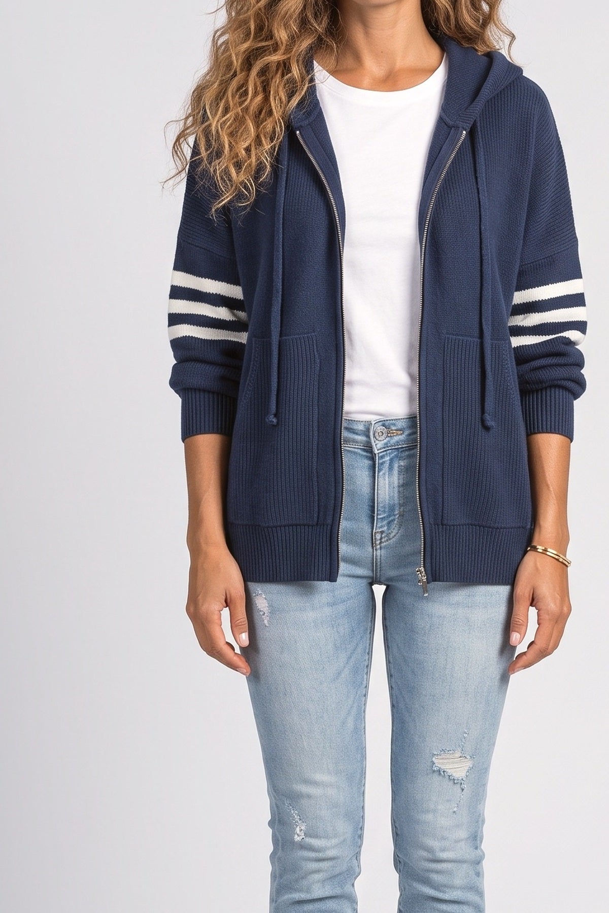 Striped Hoodie, fabric detail