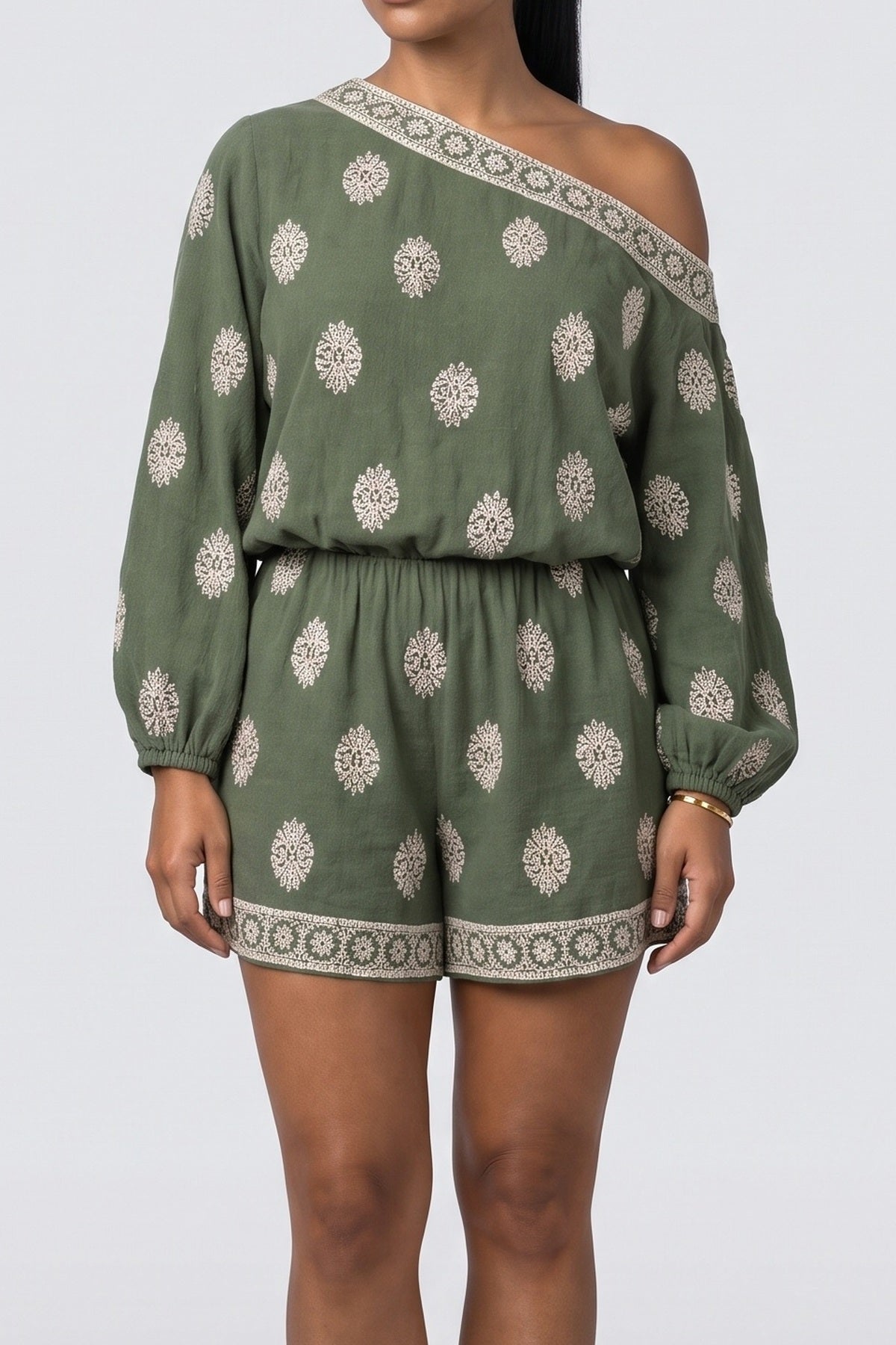 Off-Shoulder Matching Set Women, fabric detail