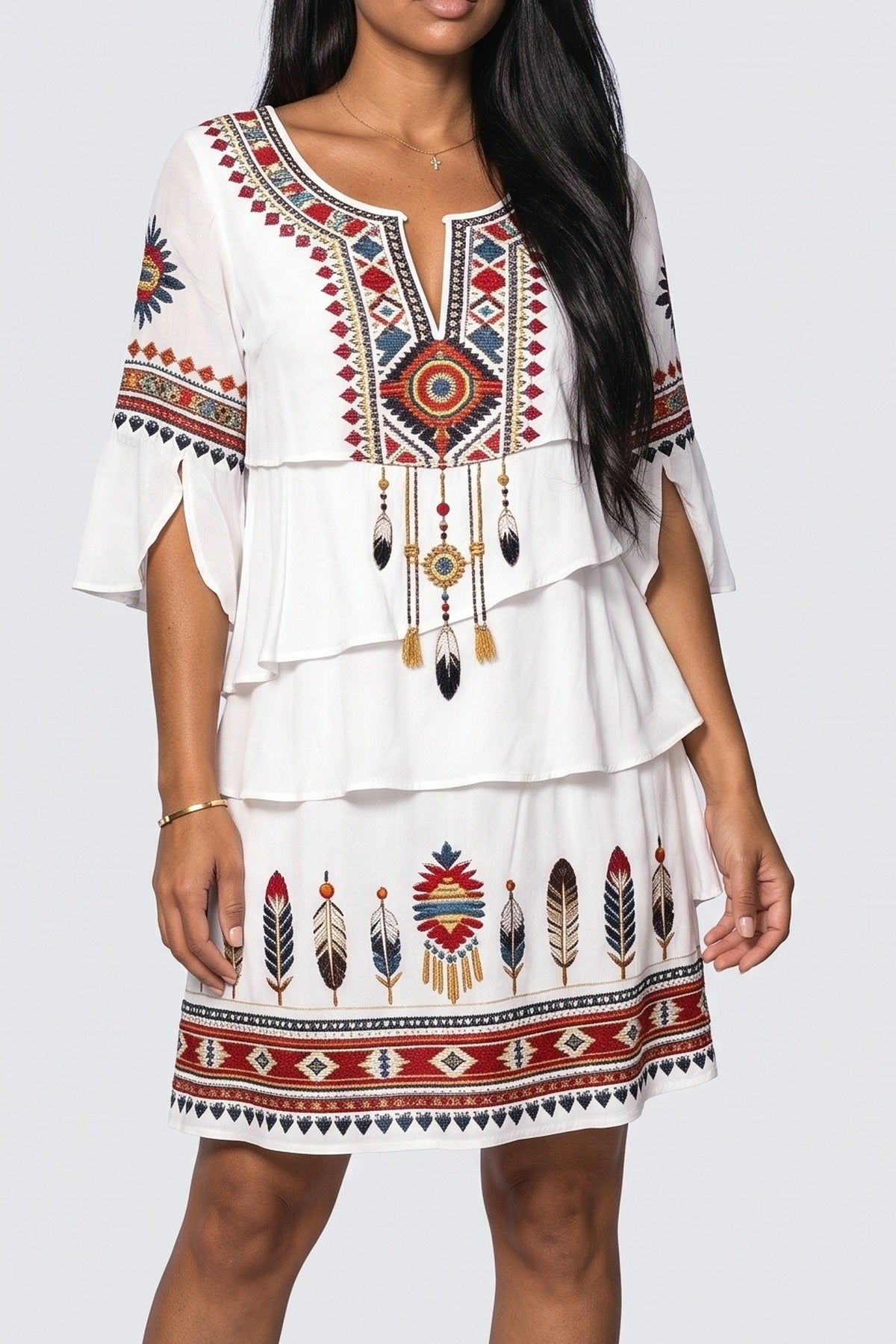 Tiered Maxi Dress, fabric detail