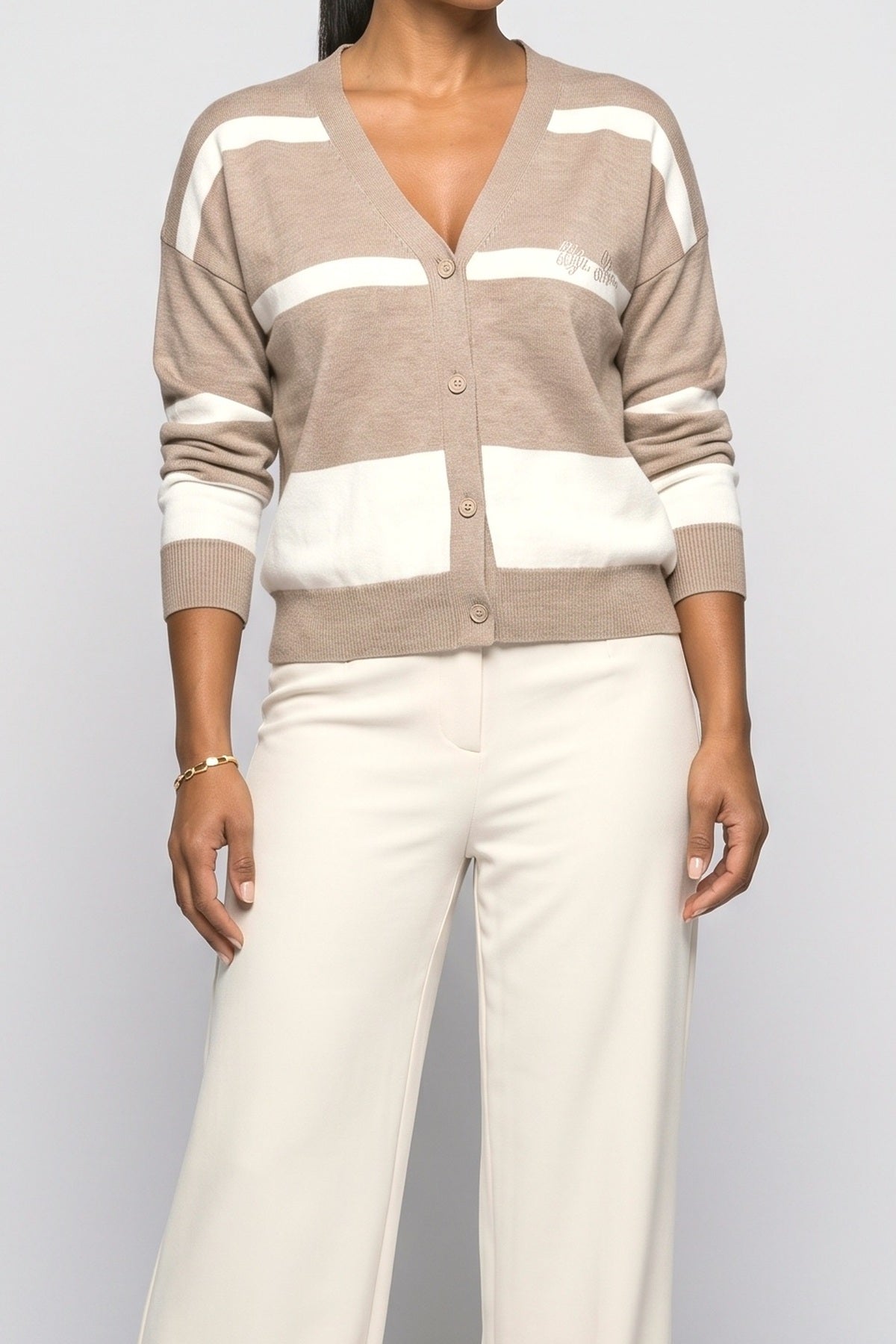 Striped Knit Cardigan, fabric detail